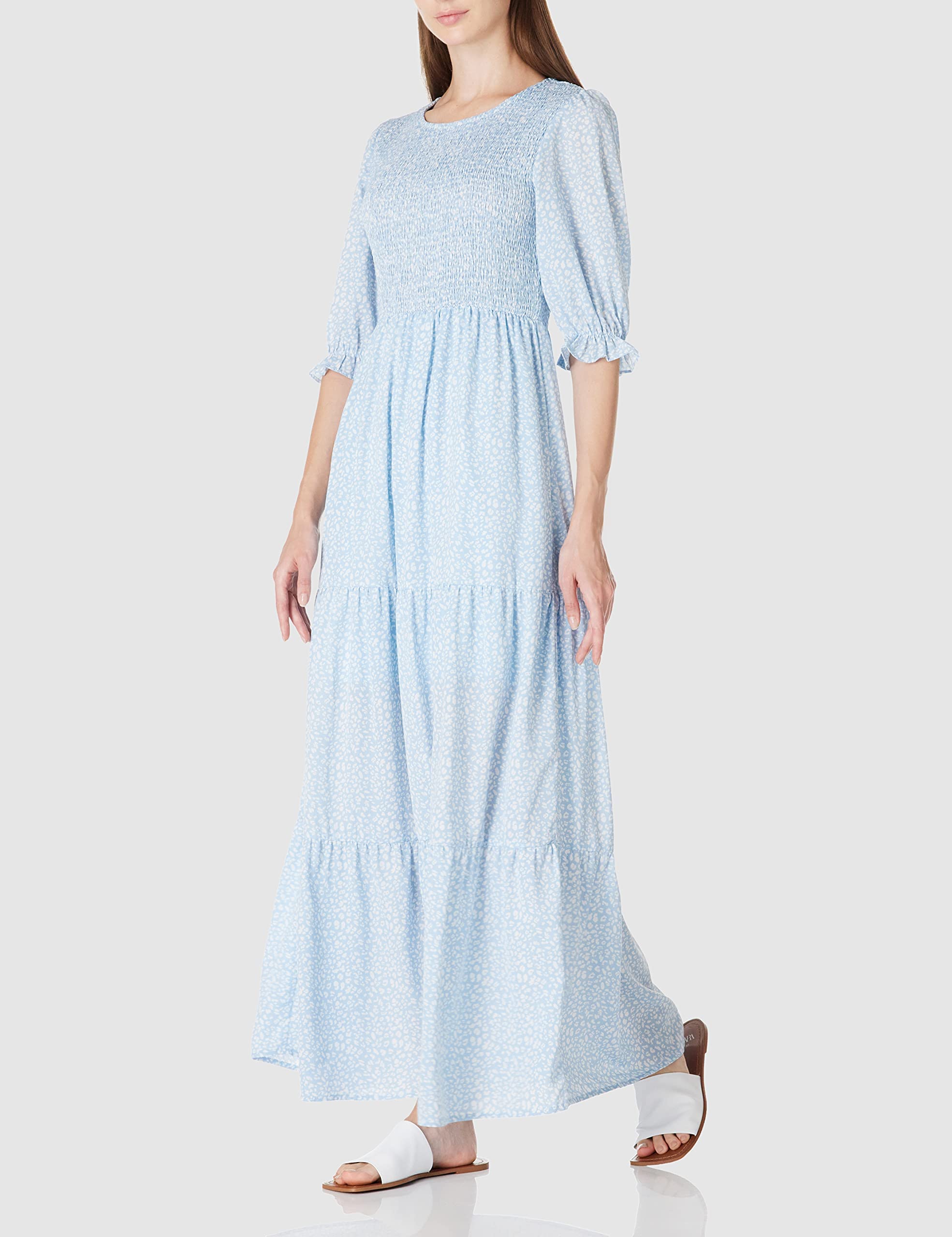 Women's Bohemian Floral Tiered Maxi Dress - Summer Casual Half Sleeve Dress for Beach, Vacation & Outdoor Parties | Plus Size Options Available