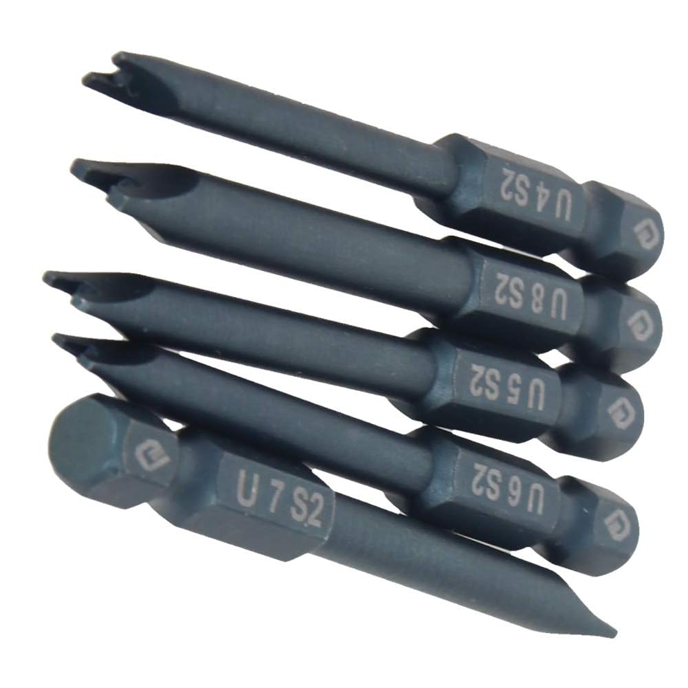 Utoolmart U Shape Screwdriver Bits Set - 5-Piece Magnetic U4 U5 U6 U7 U8 Screwdriver Kit with 1/4 Inch Hex Shank, 65mm S2 Steel Bits - Perfect for Electronics Repair, Furniture Assembly & DIY Home Improvement Projects