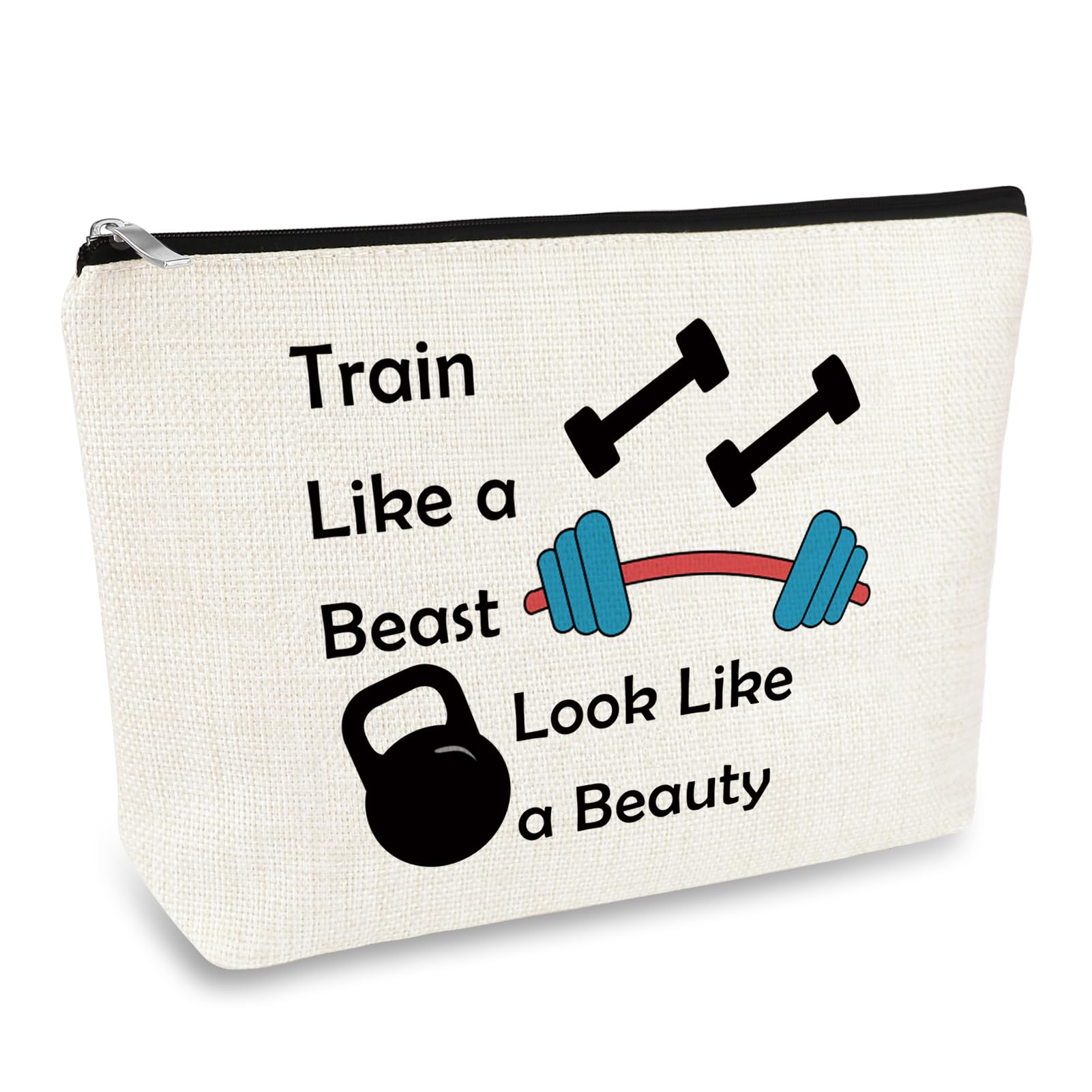 Premium Fitness Cosmetic Bag for Women - Waterproof Makeup Pouch for Gym, Workout & Travel - Ideal Gift for Fitness Lovers, Trainers, Sisters & Friends - Perfect for Christmas, Birthday & Bodybuilding Motivation