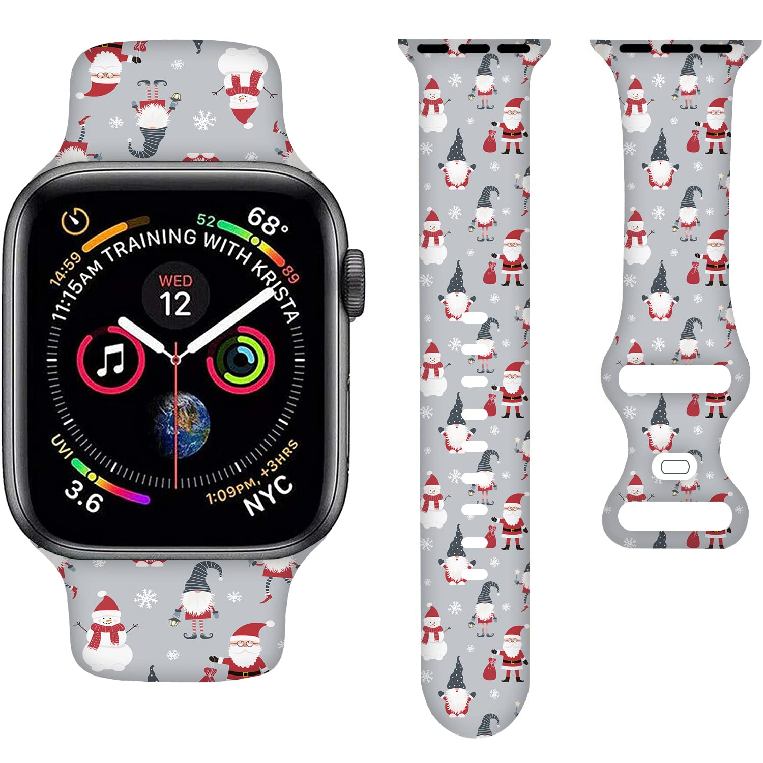 Halloween Gnomes Pumpkin Cartoon Apple Watch Bands 38mm 40mm 41mm - Silicone Strap Compatible with iWatch Series SE/7/6/5/4/3/2/1 - Fun Holiday Accessory for Women & Men - Perfect for Halloween Parties, Costumes & Everyday Wear