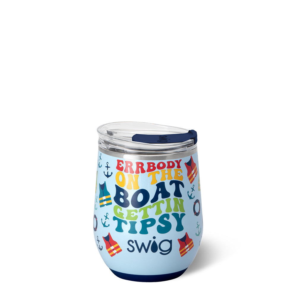 Errbody On The Boat Stemless Wine Glass 12oz - Perfect for Parties, Weddings & Beach Gatherings