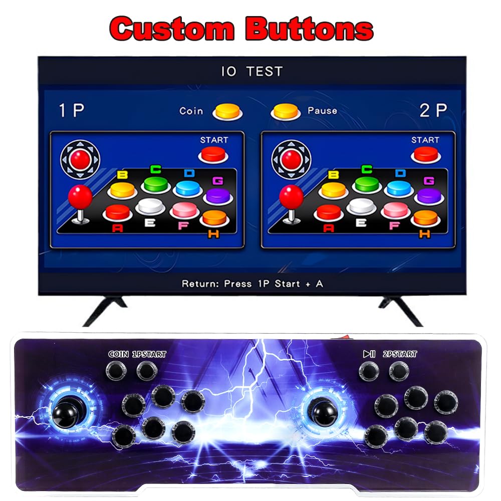 Arcade Games Console 26800-in-1 Retro Gaming System with 1280x720 HD, 3D Games, Search/Save/Hide/Suspend Features, 4-Player Multiplayer - Compatible with PC, Projector & TV (Thunder Edition) - Perfect for Home Entertainment, Parties & Retro Gaming Enthusiasts