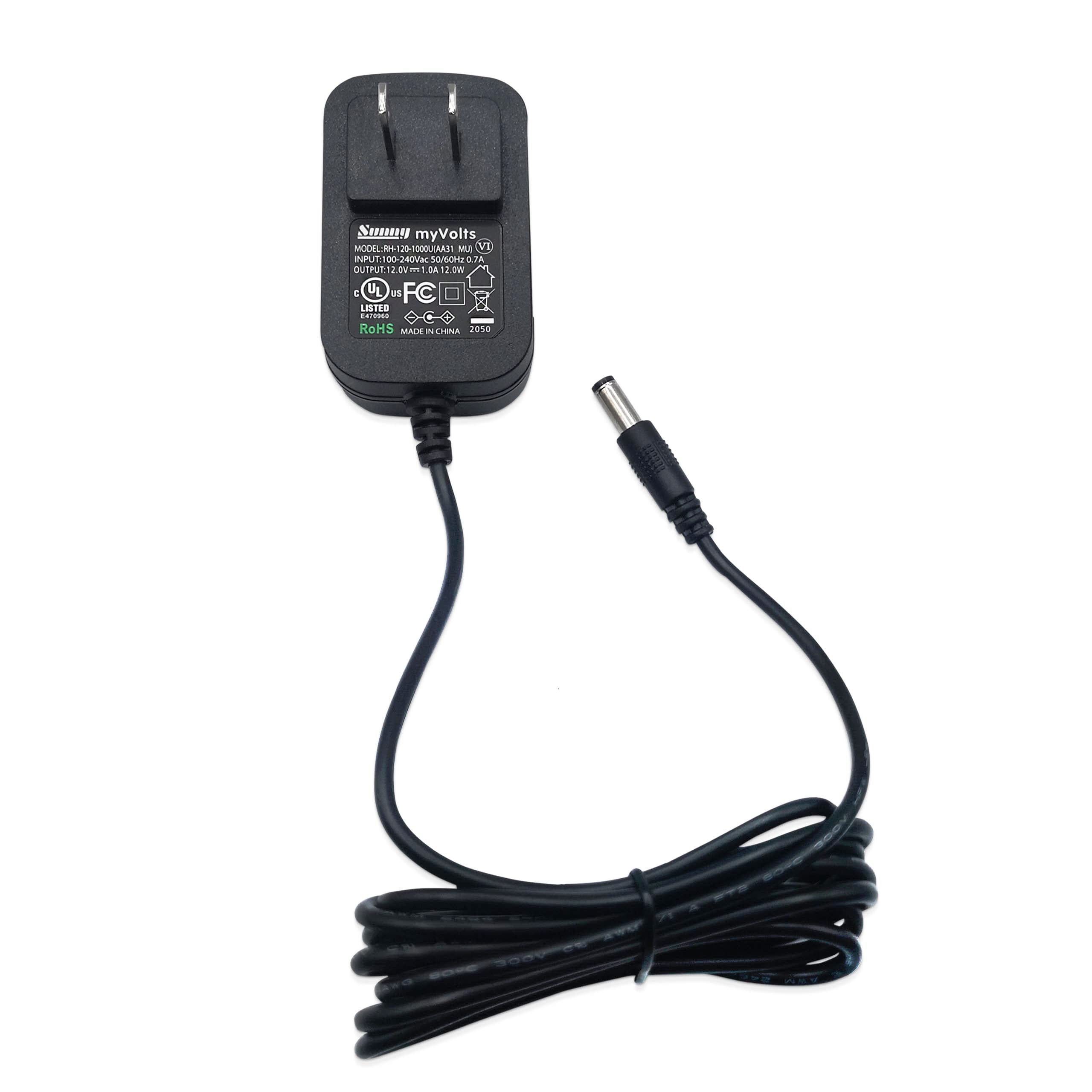 MyVolts 12V Power Adapter Replacement for Moog DFAM Percussion Synthesizer - US Plug - Perfect for Studio Recording & Live Performances