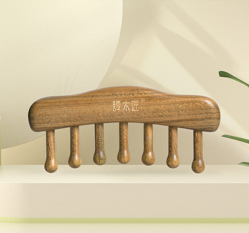 Verawood Massage Comb for Hair Growth & Scalp Care - Natural Wooden Detangling Comb for Men & Women - Perfect for Relaxation, Styling & Stress Relief at Home or Salon