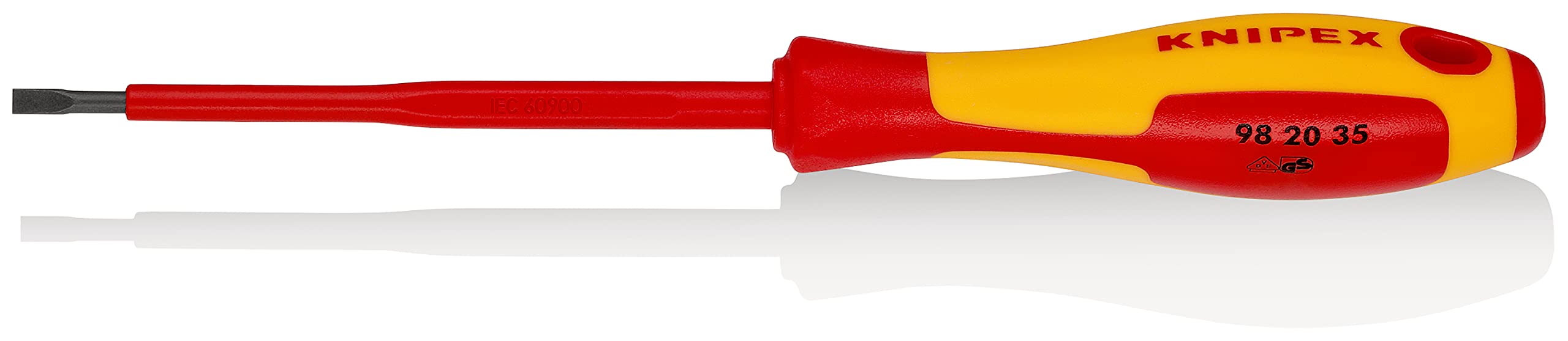 Knipex 98 20 35 Precision Slotted Screwdriver - 3.5mm Blade for Electronics & Small Appliances Repair | Professional Tool for DIY & Electrical Work