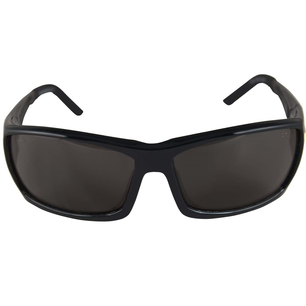 Edge PM116 Mazeno Wrap-Around Safety Glasses - ANSI/ISEA & MCEPS Certified, Anti-Scratch, UV400 Protection, Military Grade, Non-Slip Slim Fit (Black Frame/Smoke Lens) - Ideal for Construction, Shooting Range, Woodworking & Outdoor Activities