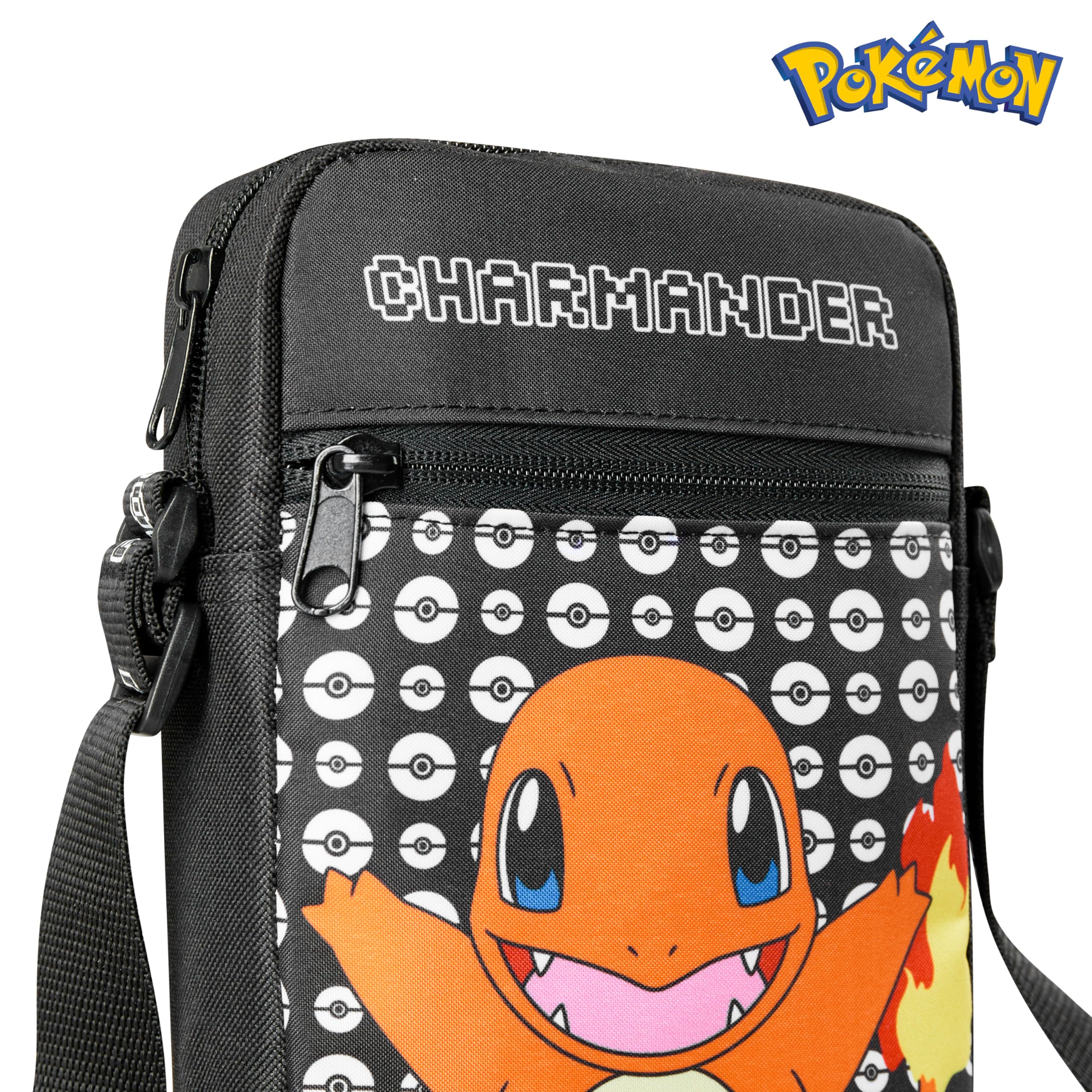 Pokemon Pikachu Kids Shoulder Bag - Adjustable Crossbody Travel Bag for Boys & Girls - Perfect for School, Travel & Gaming Accessories - Cute Gamer Gift for Pokemon Fans