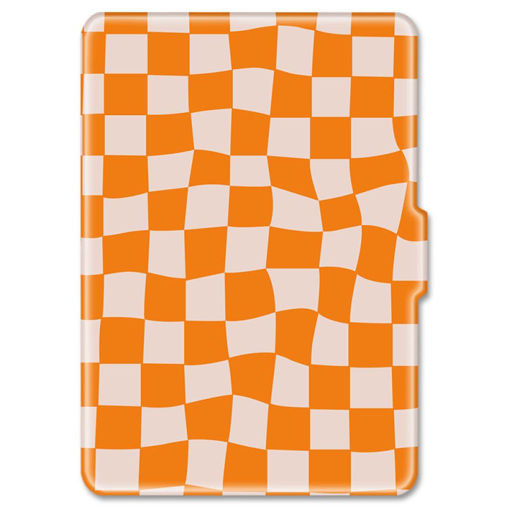 Premium Kindle Protective Cover Case for Kindle Paperwhite 4/Voyage - Shockproof Anti-Slip Hard Shell with Soft Inner Lining (Orange Checkerboard Design) - Perfect for Reading, Traveling and Daily Protection
