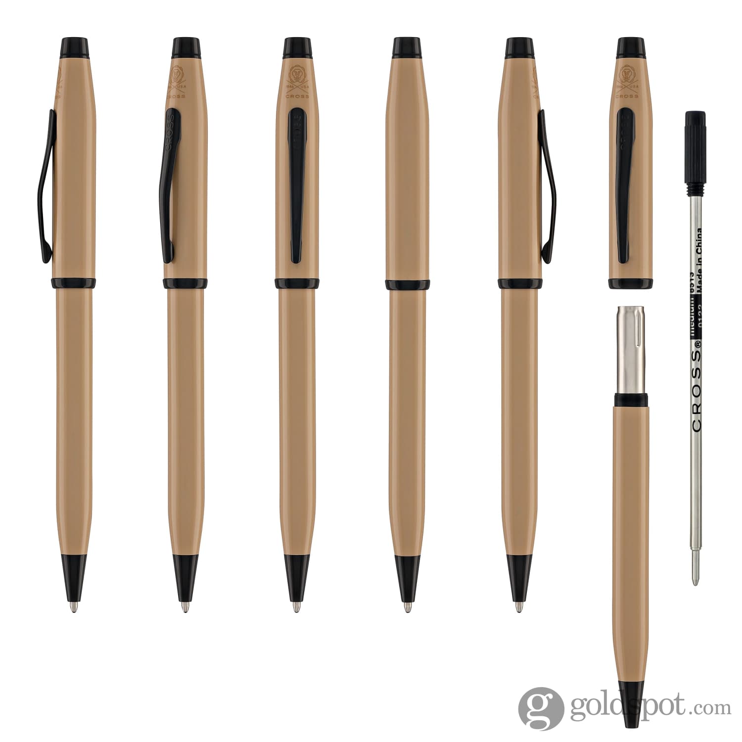 Cross Century II Ballpoint Pen - Earthy Beige Lacquer with Black PVD Trim | Premium Writing Instrument for Office, Business Gifts & Signature Documents