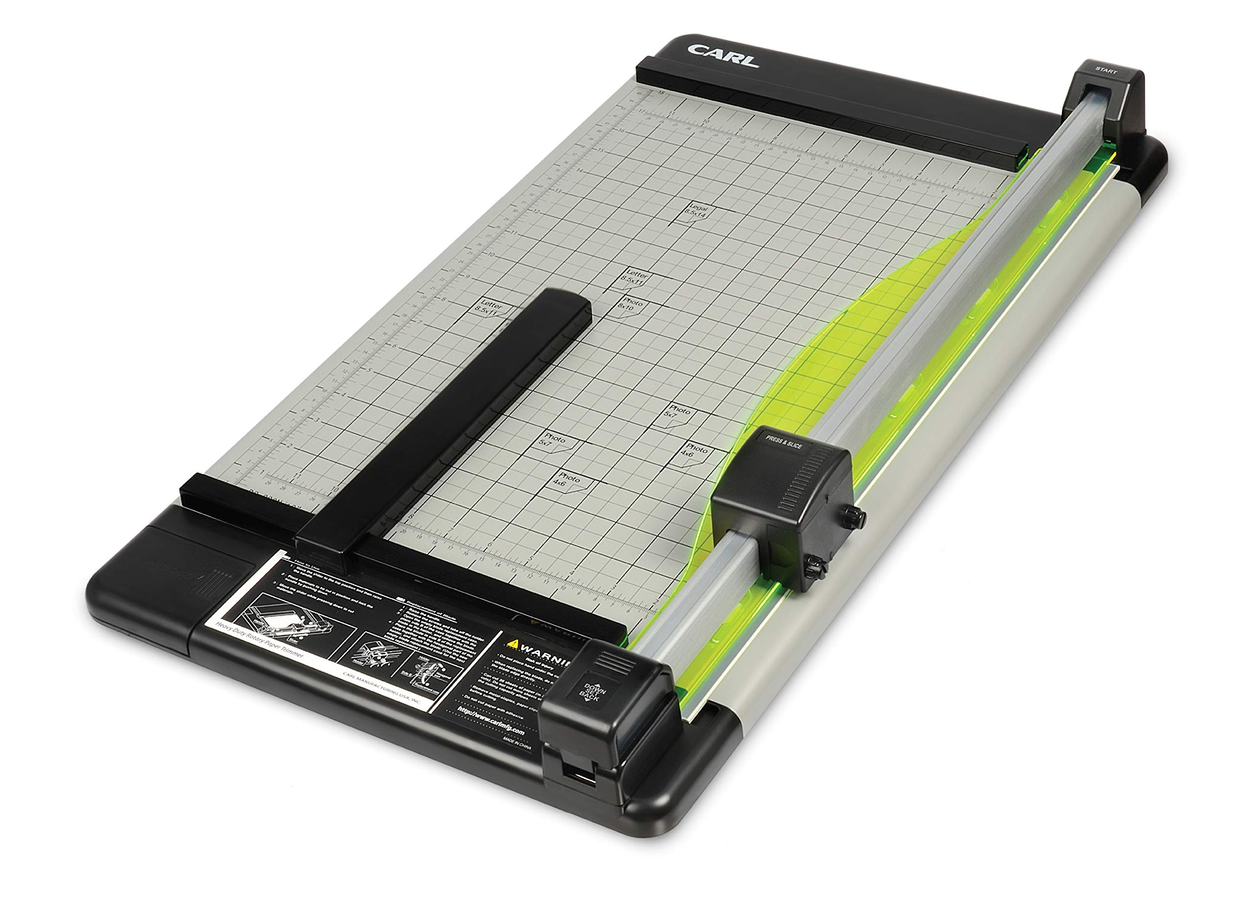 CARL Heavy Duty Rotary Paper Trimmer 18 Inch - Professional Precision Cutting Tool for Scrapbooking, Card Making & Office Use - Black/Silver (Model 12238)