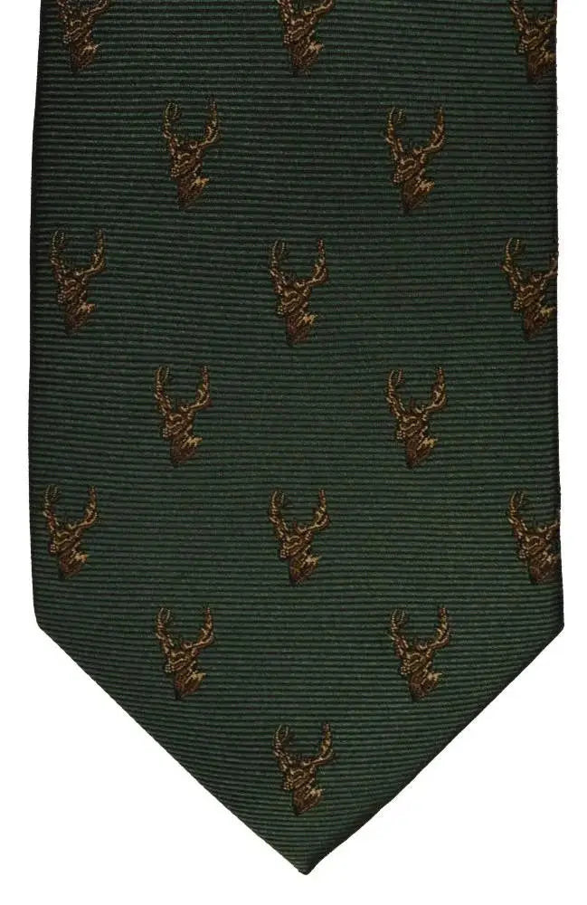 Premium LA Smith Green Stag Silk Necktie for Men - Elegant Business & Wedding Accessories - Perfect for Formal Events, Office Wear & Special Occasions