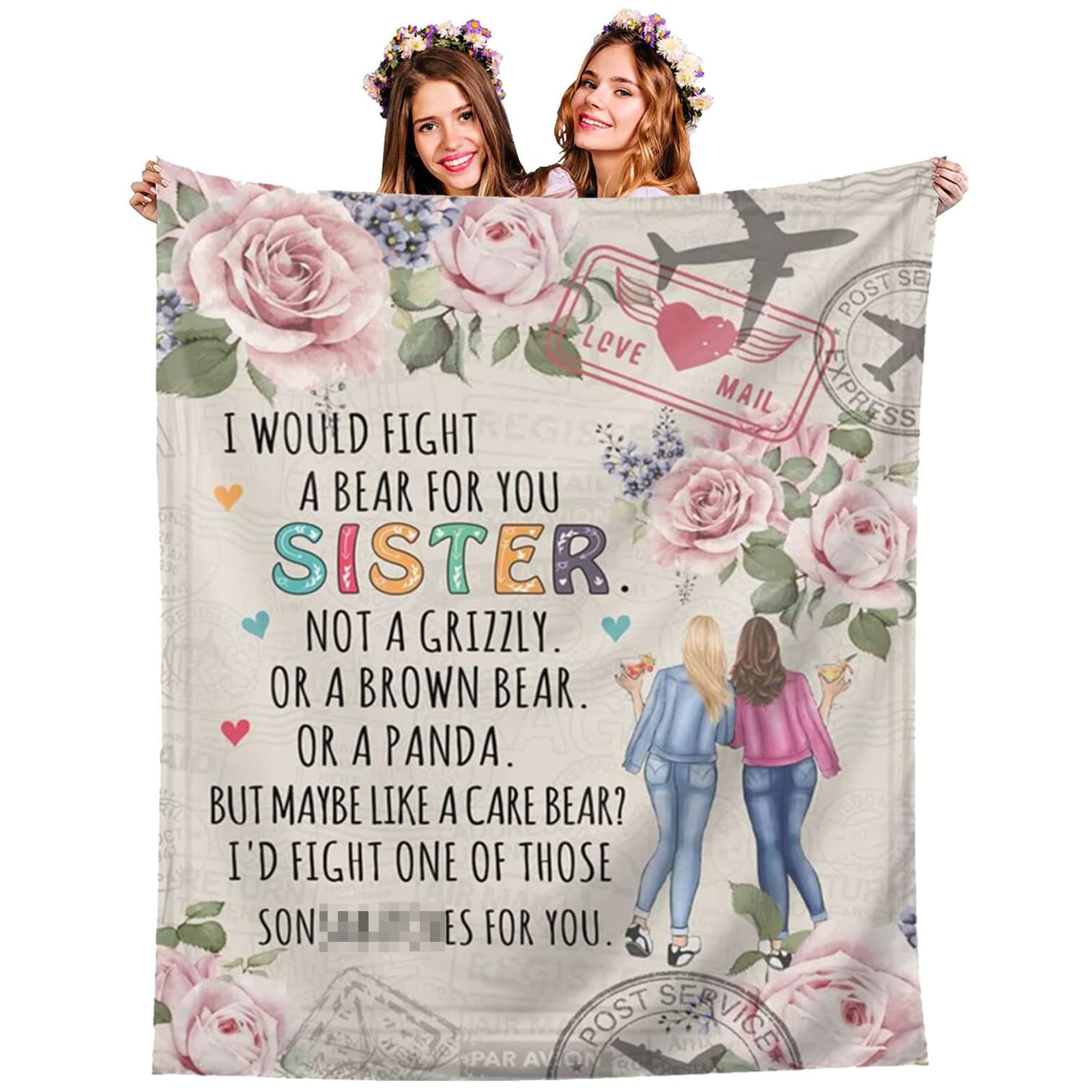 Best Sister Gifts Blanket - Soft Flannel Fleece Throw for Women - 50
