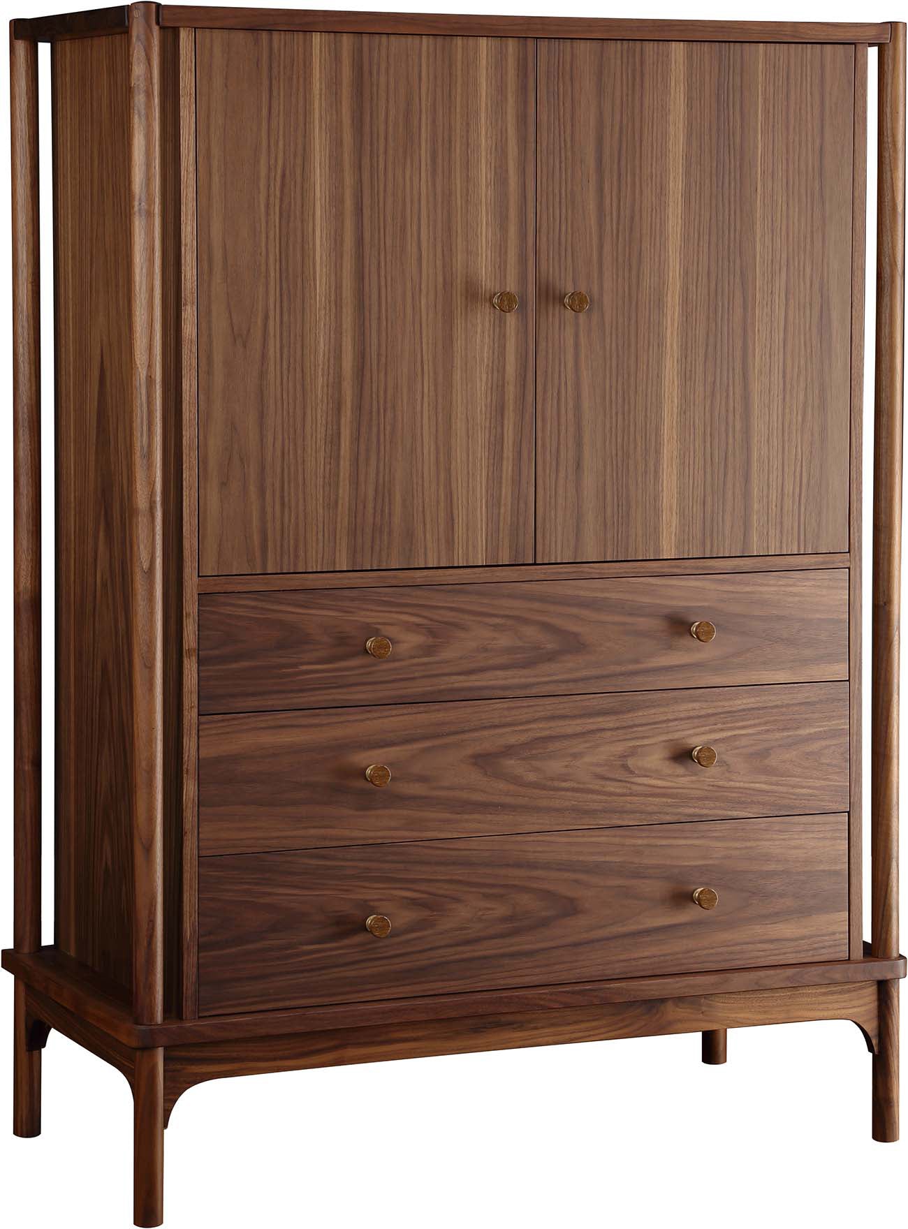 Walnut Grove Gentleman's Chest - Solid Wood Dresser with 6 Drawers for Bedroom Storage | Perfect for Master Bedroom, Guest Room & Dorm Organization