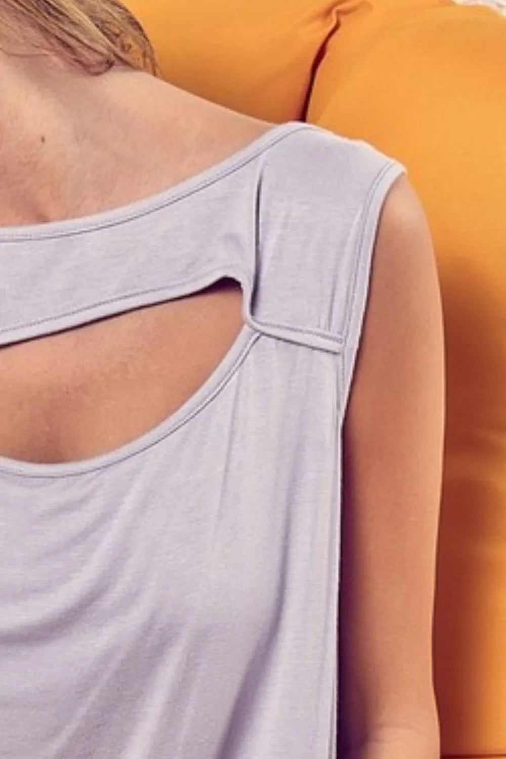 BiBi Rayon Span Knit Sleeveless Top with Cut-Out Front Design | Women's Fashion Tops for Casual Wear, Summer Outfits & Night Out