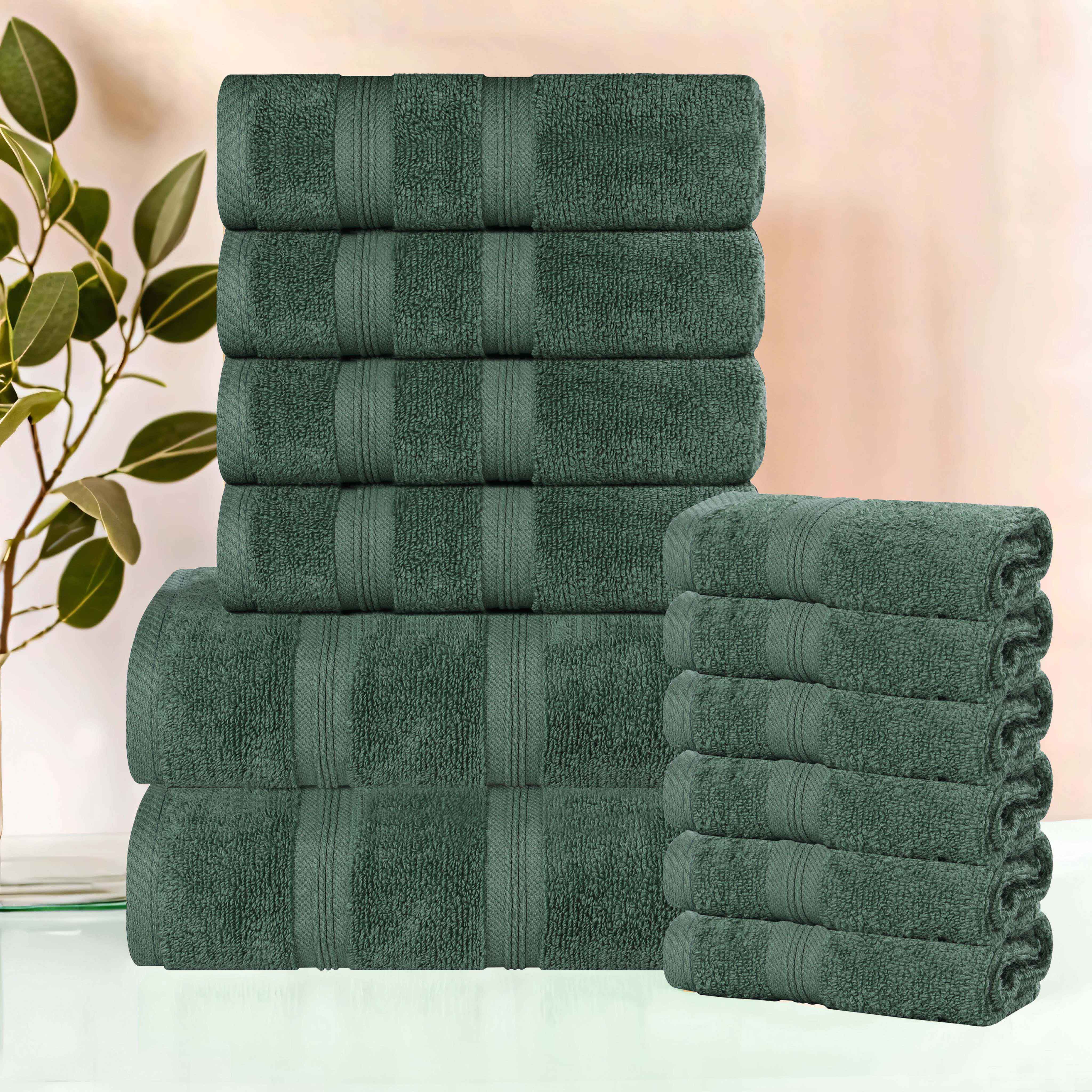 Premium 12-Piece Smart Dry Zero Twist Cotton Towel Set - Ultra Soft, Absorbent & Quick Dry Bath Towels for Spa, Gym, and Luxury Home Use