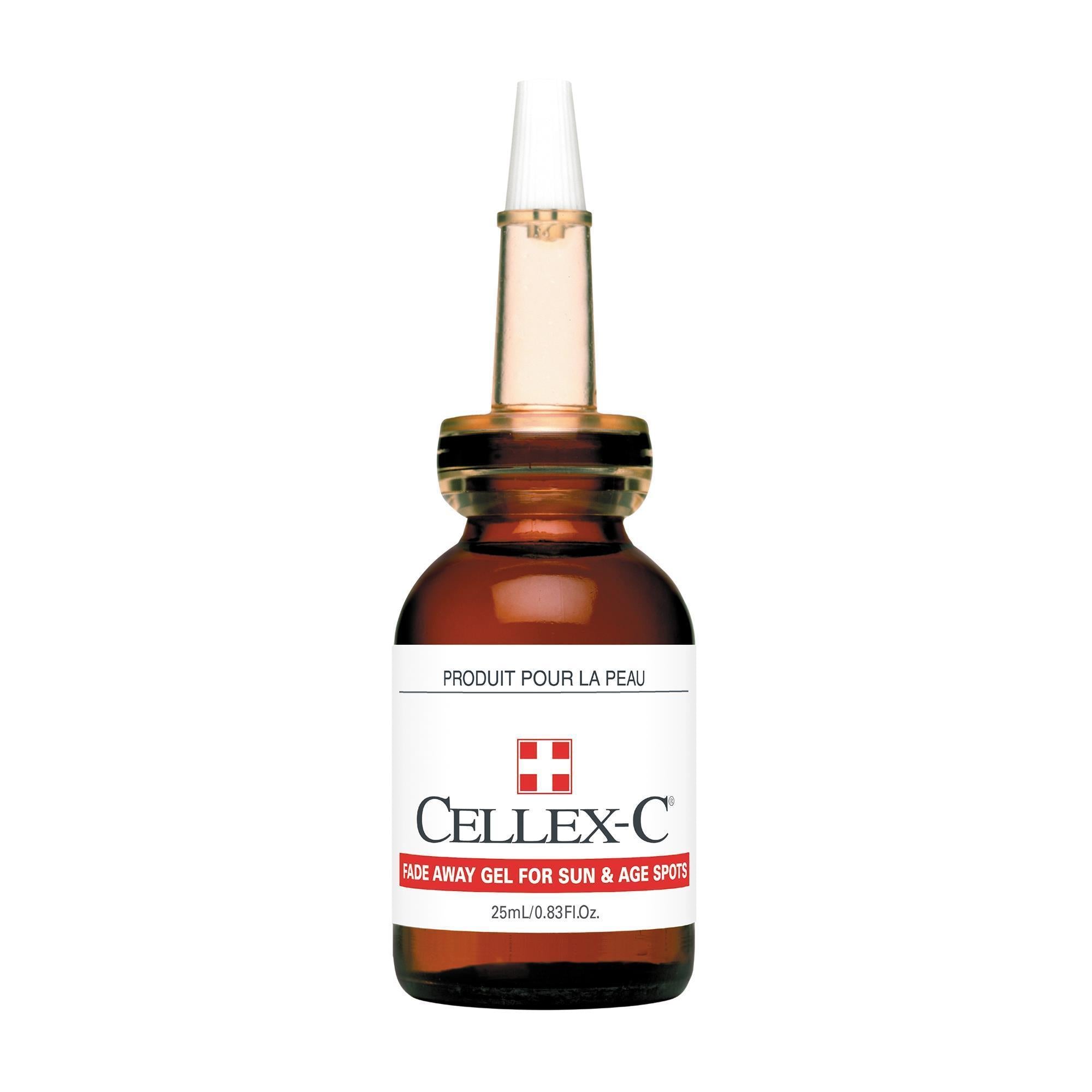 Cellex C Fade Away Gel - 1 fl oz Dark Spot Corrector & Brightening Serum for Face | Reduces Hyperpigmentation & Age Spots | Perfect for Nighttime Skincare Routine