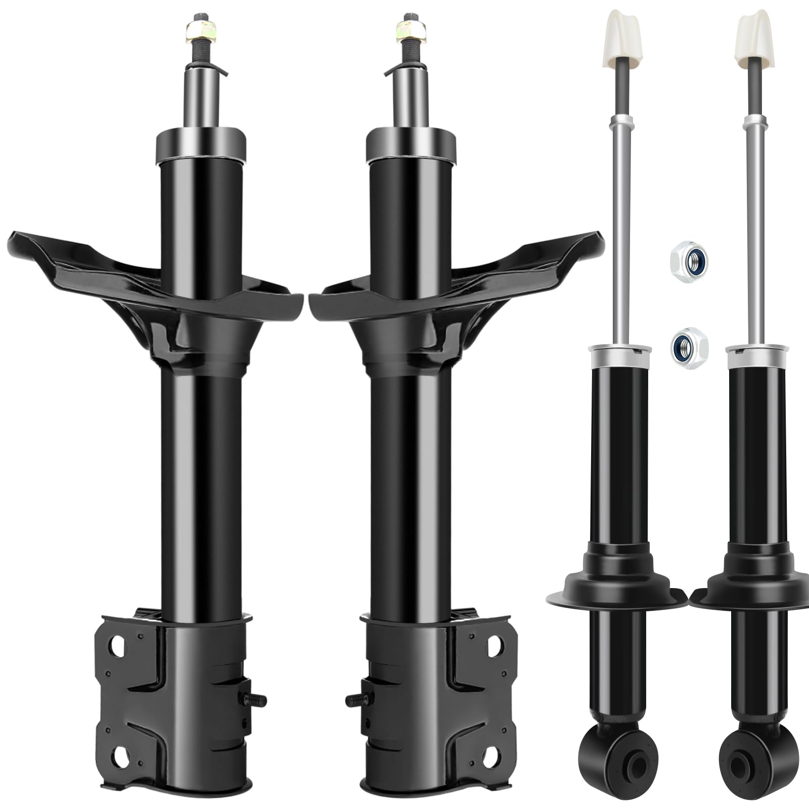 AUTOMUTO Full Set Shocks Absorbers Kit - 4pcs Front & Rear Struts for 2003-2004 Mitsubishi Outlander (Part# 334368, 341361, 72418, 71146) | Smooth Ride & Enhanced Stability for Off-Road Adventures & Daily Commuting