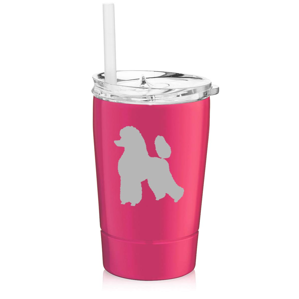 12 oz Stainless Steel Vacuum Insulated Tumbler with Straw - Double Wall Insulated Coffee Travel Mug for Hot & Cold Drinks - Leak Proof, Sweat Proof - Perfect for Office, Gym, Hiking & Car Commute (Hot Pink)