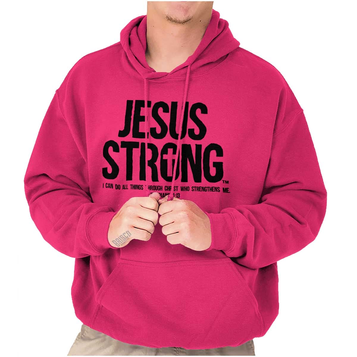 Bible Hoodie Philippians 4:13 - Jesus Strong Sweatshirt for Women & Men - Church & Daily Wear