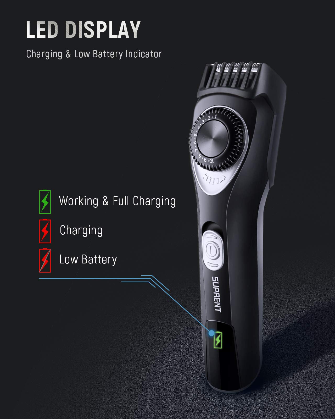 SUPRENT Professional Beard Trimmer for Men - Precision Nose Hair Trimmer - Grooming Kit for Facial Hair & Ear Hair - Perfect for Home, Travel & Salon Use