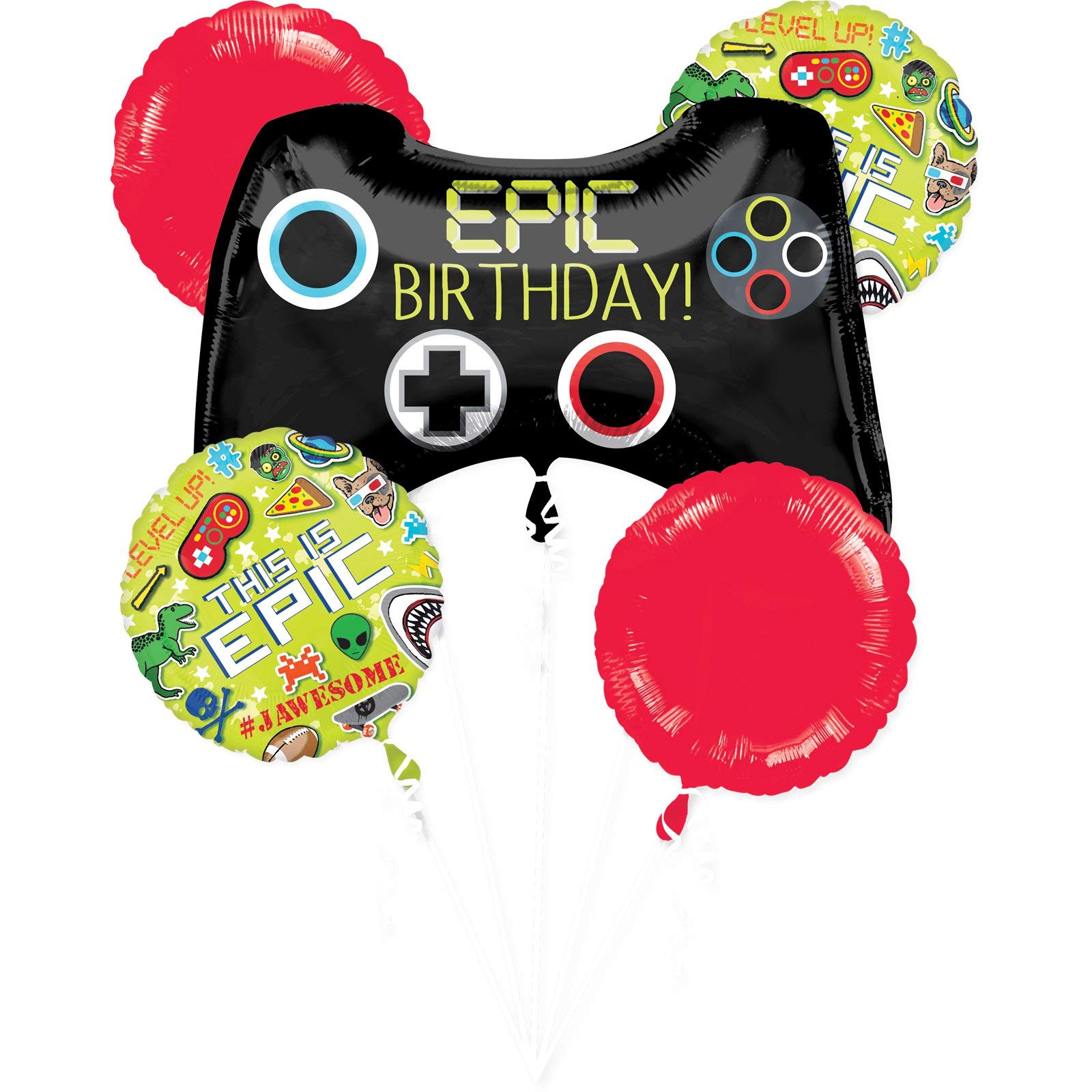 Epic Gamer Party Balloon Bouquet - Unique Gaming Themed Balloons for Birthday, Graduation & Special Events