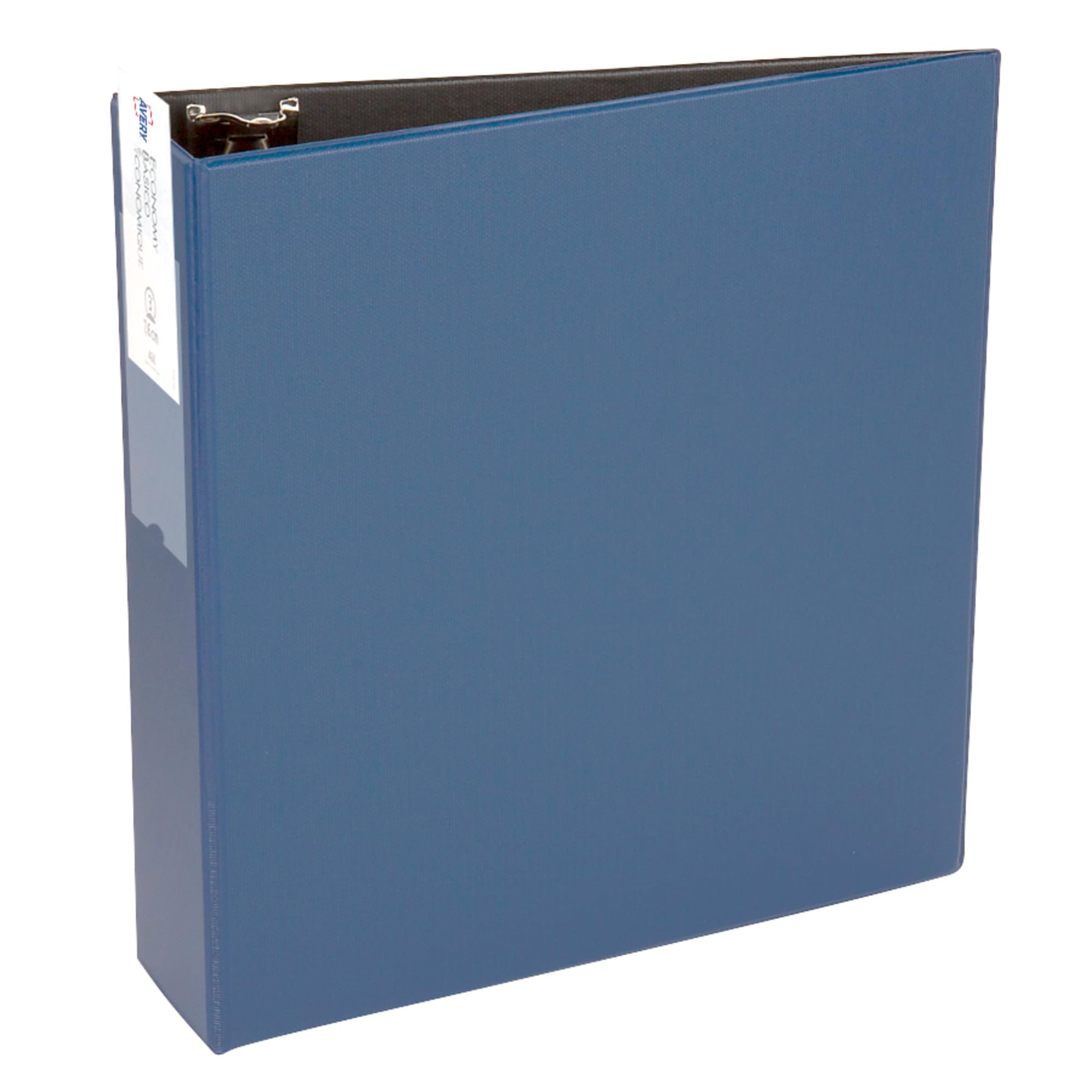 Avery Economy 3 Ring Binder with 3 Inch Round Rings and Label Holder - 1 Blue Binder (04600) for School, Office, and Home Organization