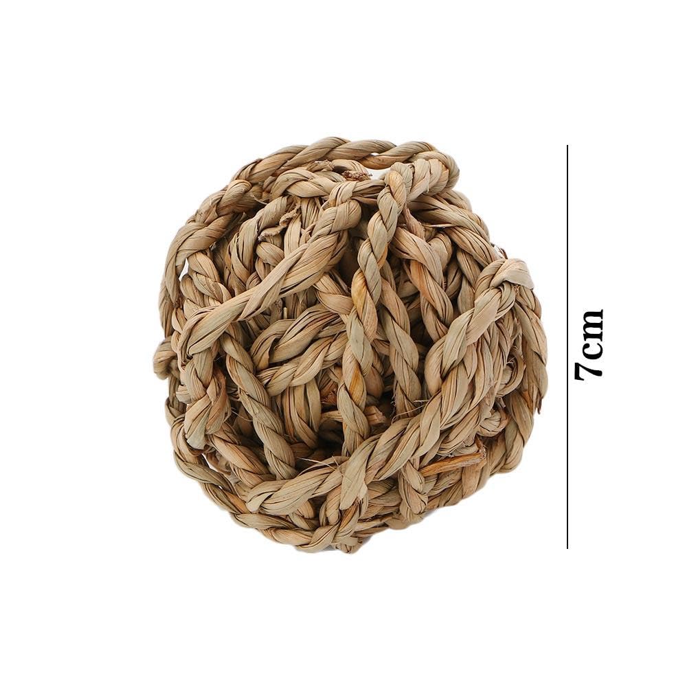 Natural Rattan Chew Toys for Small Pets - Rolling Activity Balls for Rabbits, Chinchillas, Guinea Pigs & Hamsters | Safe Chewing Toy for Dental Health & Stress Relief - Perfect for Cage Playtime & Exercise