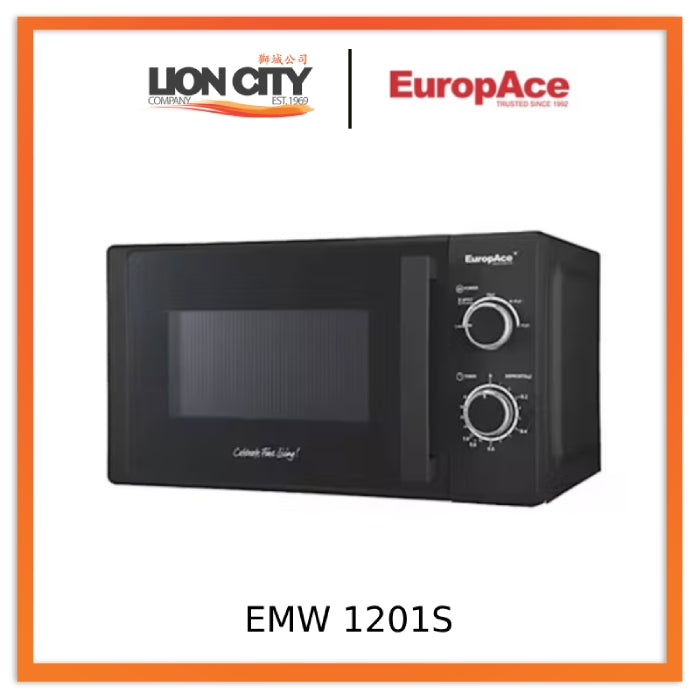 Europace EMW 1201S 20L Compact Microwave Oven - Perfect for Small Kitchens, Dorms & Office Spaces | Fast & Even Cooking, Defrost Function