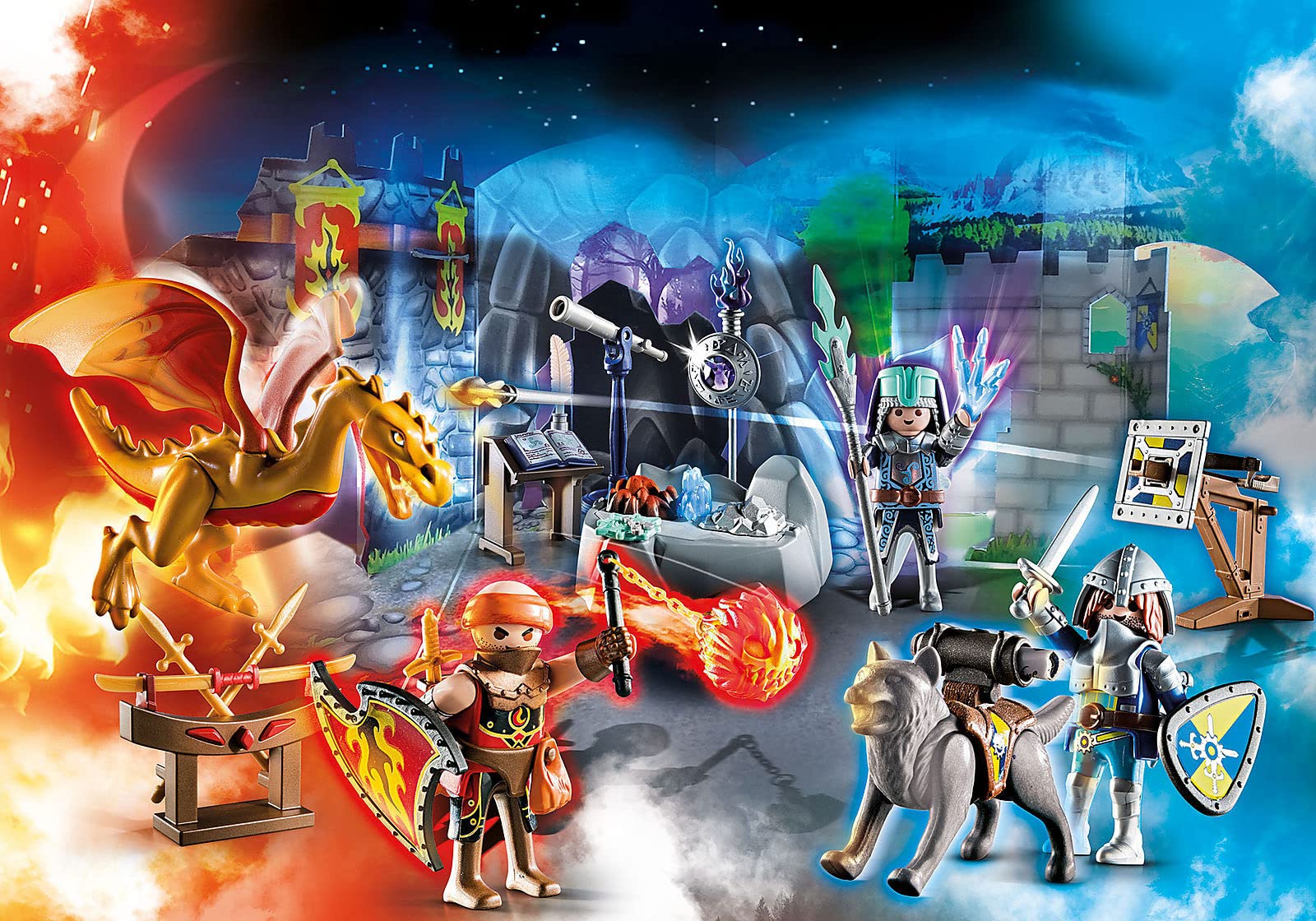 Playmobil Advent Calendar - Battle for The Magic Stone, 24-Piece Christmas Countdown Toy Set for Kids, Holiday Gift for Boys & Girls - Perfect for Family Christmas Traditions & Festive Decorations