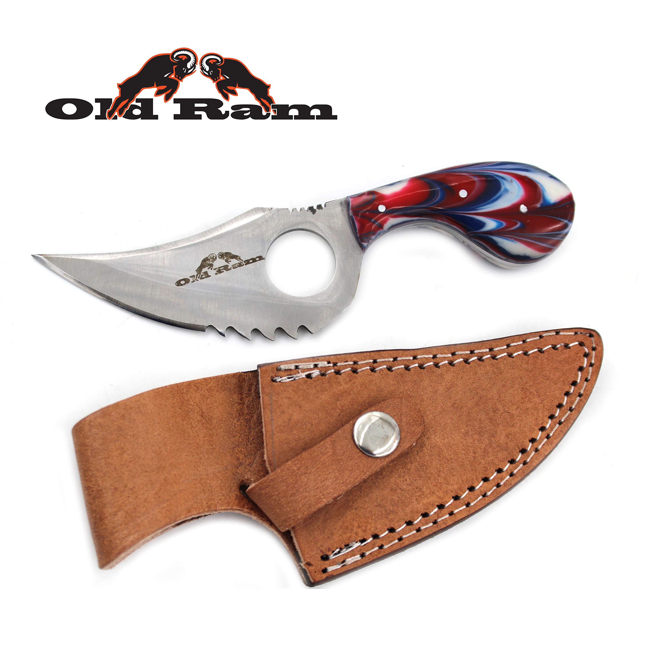 Premium Heavy Duty Sharp Multi-Color Fixed Blade Skinner Knife with Saw Back & Nylon Sheath - Ideal for Hunting, Camping, Survival & Outdoor Adventures