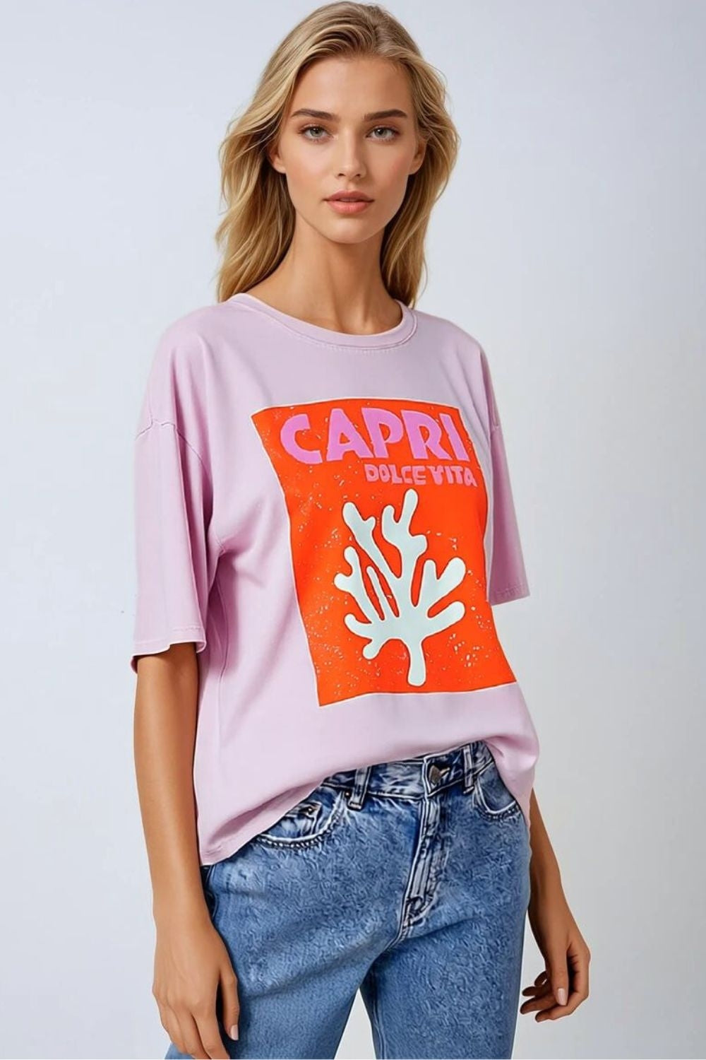 Dolce Vita Baby Rose Capri T-Shirt - Made in Italy - Soft Cotton Comfort for Girls, Perfect for Casual Wear & Family Outings