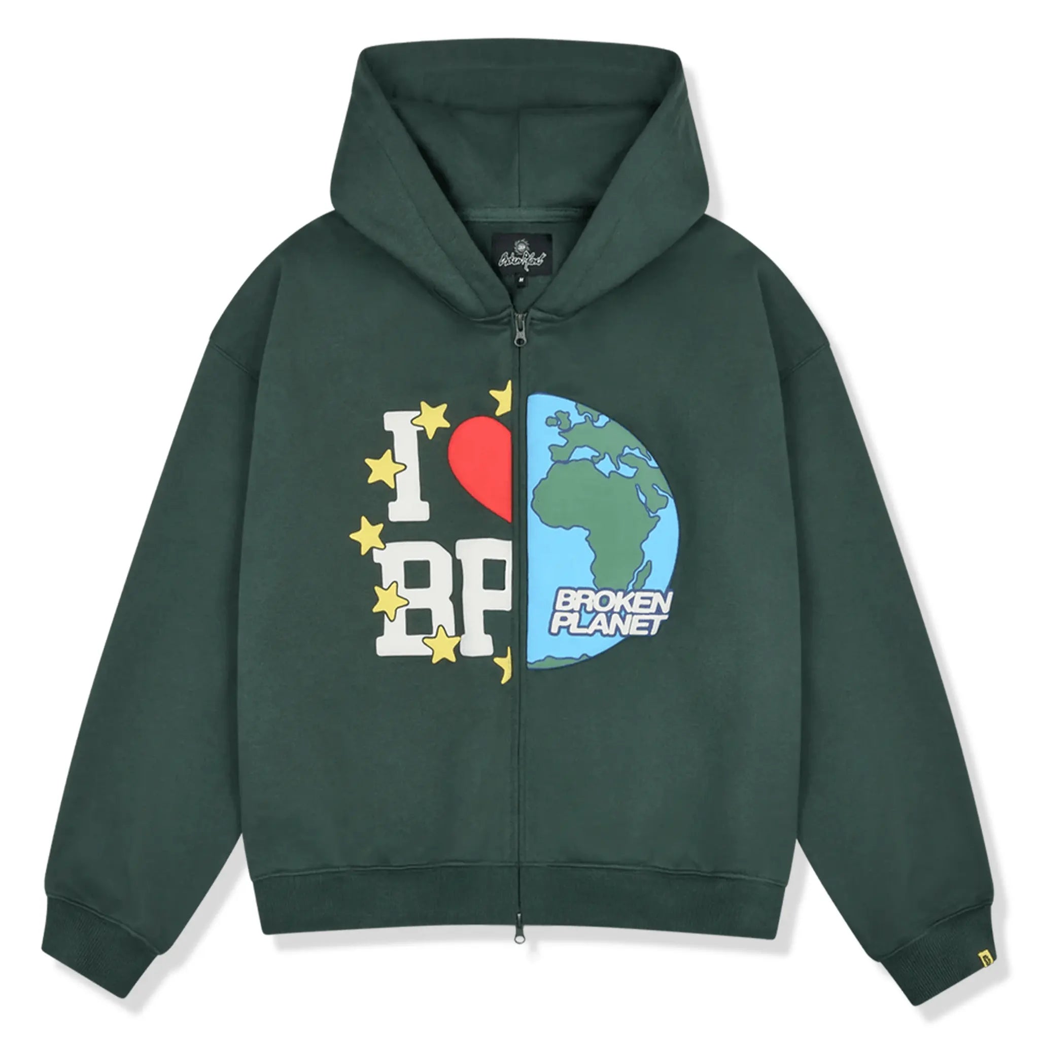 Broken Planet My Planet Emerald Green Zip Up Hoodie - Stylish Unisex Pullover for Streetwear & Casual Outfits | Perfect for Urban Fashion, Gym Wear & Everyday Comfort