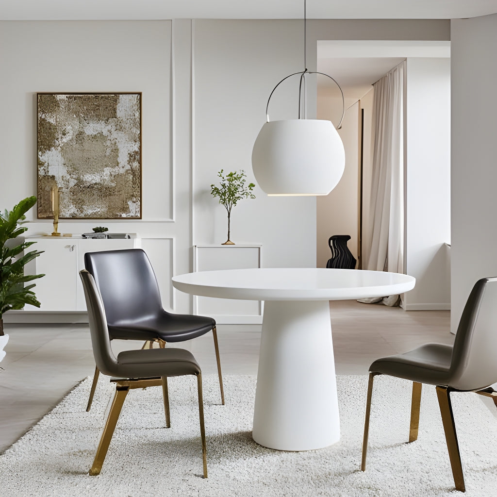ROCCO 80cm White Concrete Dining Table - Indoor & Outdoor Use for Patio, Garden, and Backyard Dining