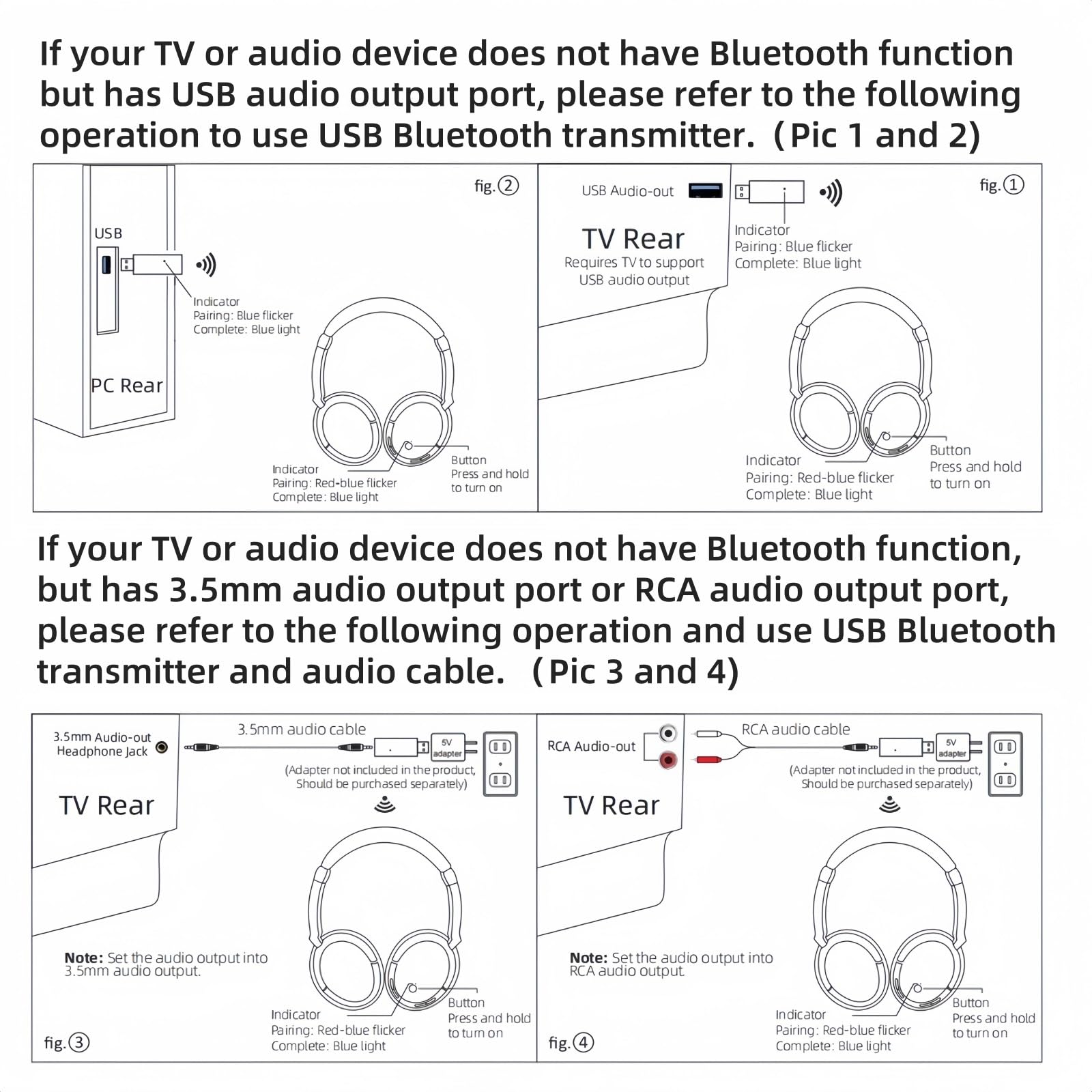 PROW Wireless TV Headphones with USB Transmitter | Bluetooth 5.3 Headset for Seniors & Elderly | No Audio Delay | 30H Battery Life | Comfortable Over-Ear Design | Perfect for Watching TV, Movies & Relaxing at Home
