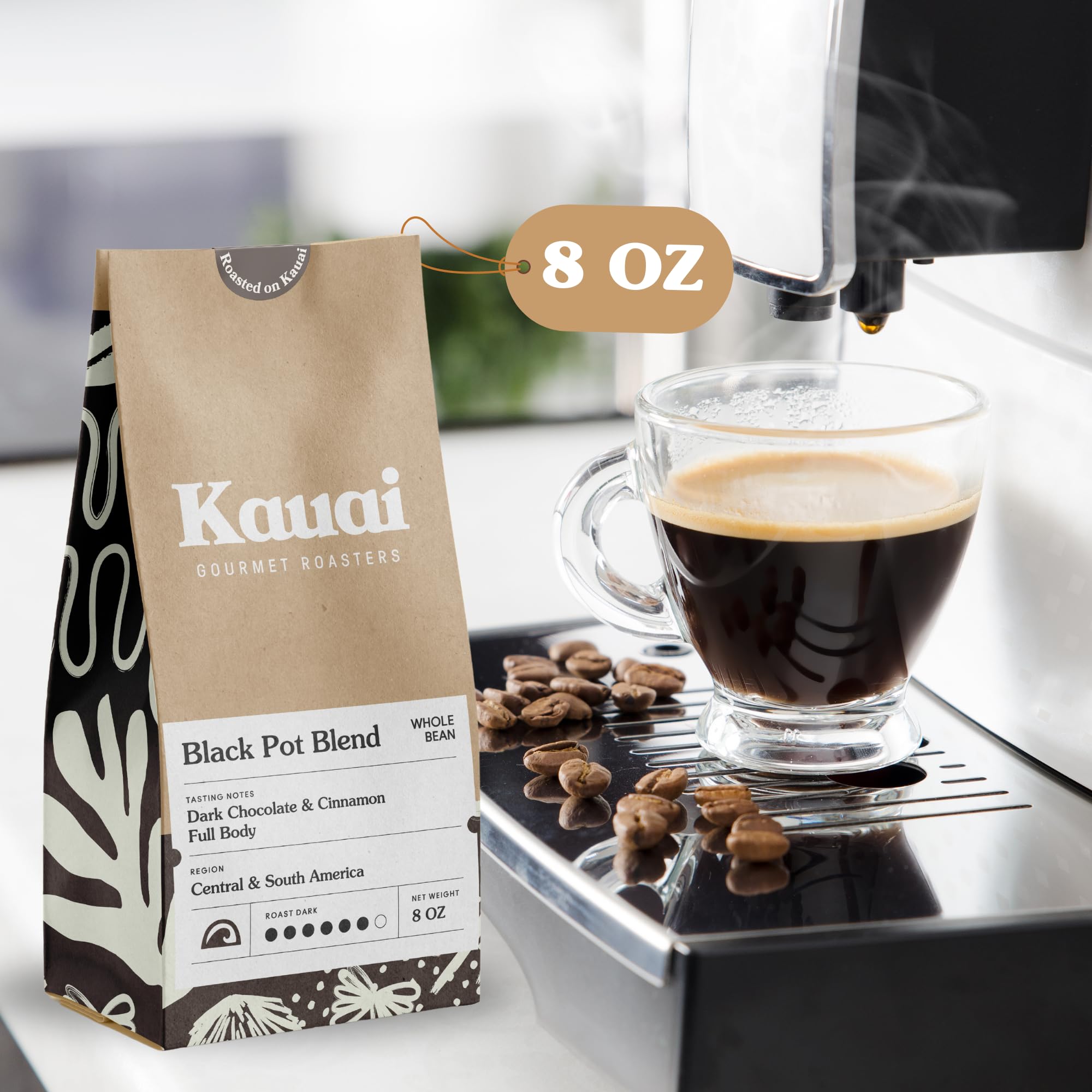 Premium Black Pot Ground Coffee - Dark Roast with Cinnamon & Dark Chocolate Notes | Rich Espresso Blend (8oz) | Perfect for Morning Brews, Office Coffee Breaks & After-Dinner Treats