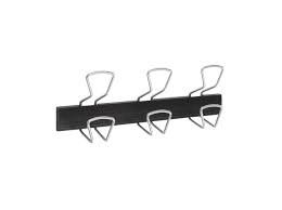 Modern Black Wall & Door Mounted Coat Hanger with 3 Silver Hooks - Perfect for Entryway, Bedroom & Closet Organization