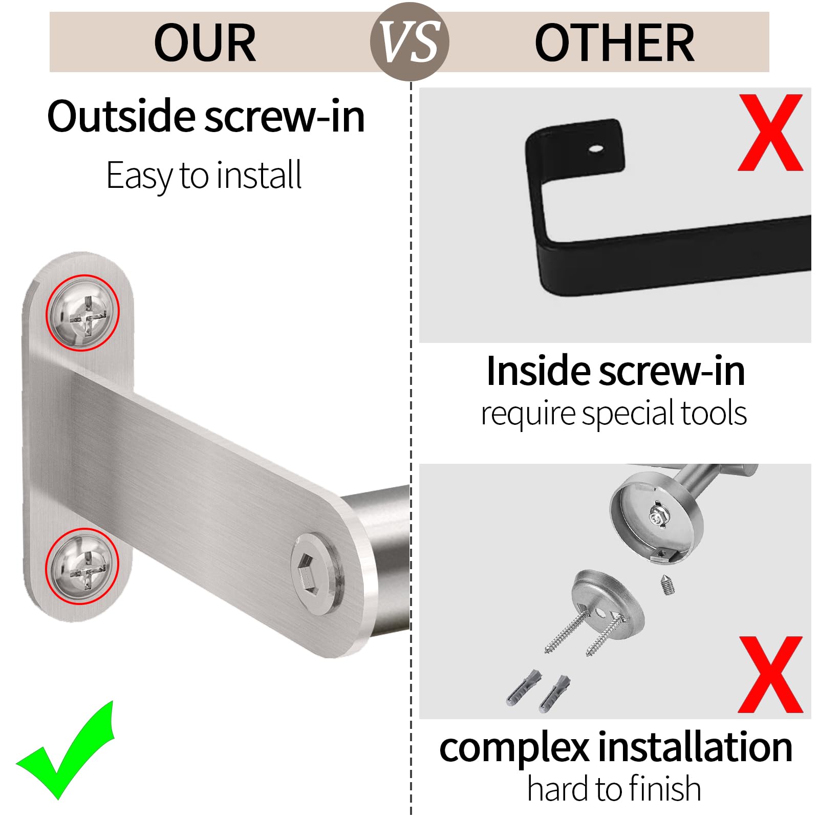 31 Inch Stainless Steel Bath Towel Bar - Brushed Nickel Wall Mounted Towel Rack for Bathroom, Shower & Spa - Heavy Duty 304 Stainless Steel Towel Rod for Home & Hotel Use
