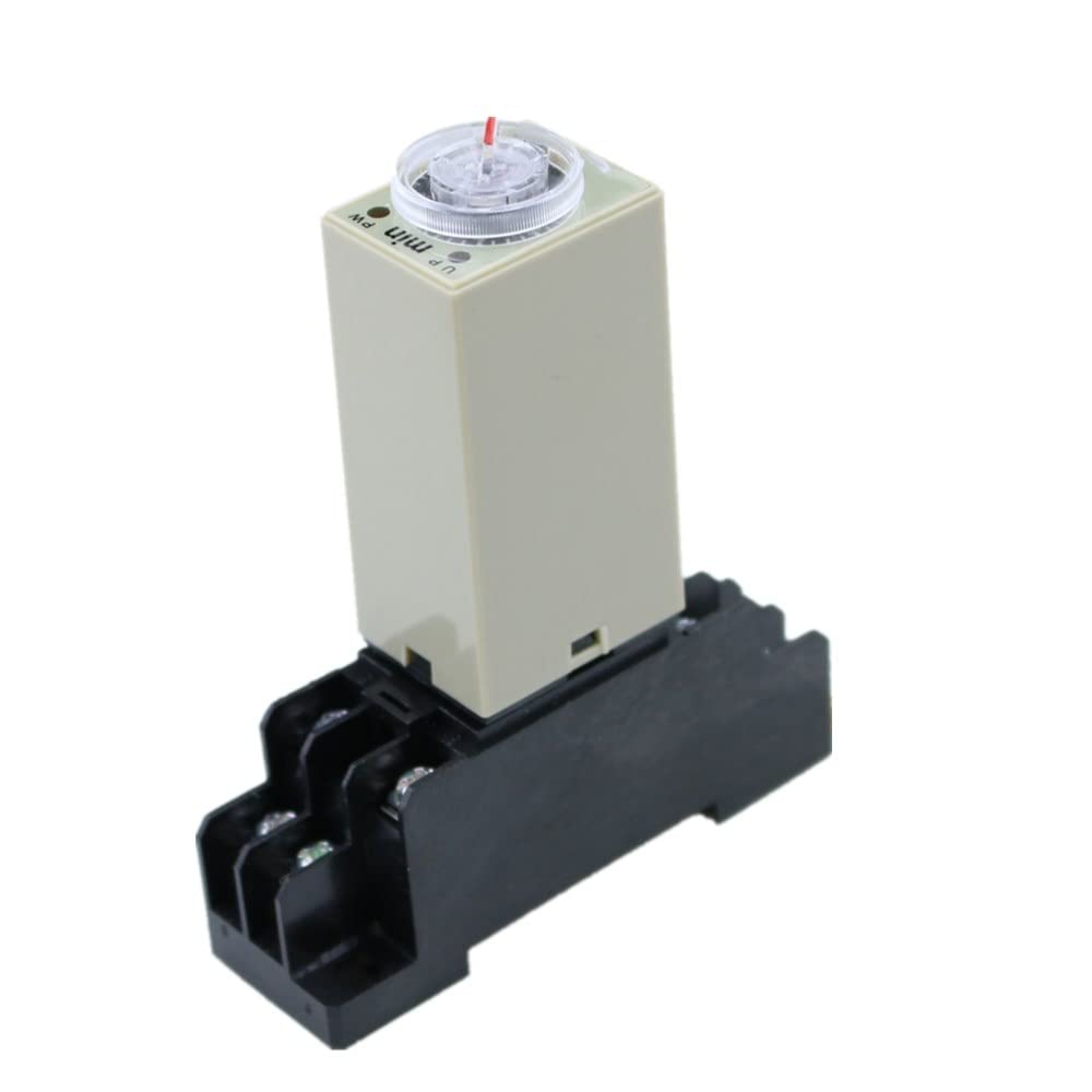220V AC Delay Timer Relay 0-30 Minutes with Base - Perfect for Industrial Automation, Home Appliances & Electrical Control Systems