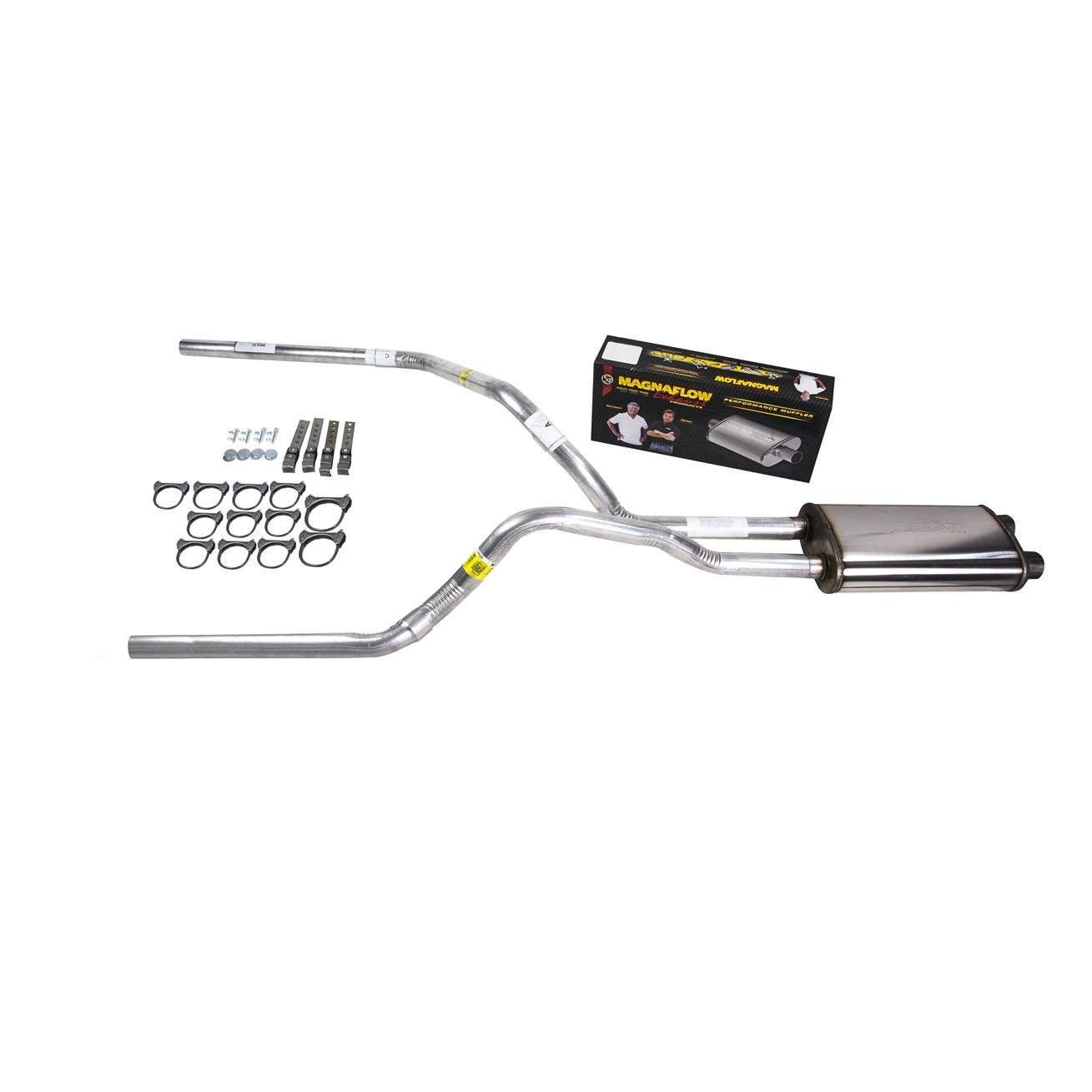 Truck Exhaust Kits - DIY Dual Exhaust System with 2.5 Inch Pipe & Magnaflow Muffler | Upgrade Performance for Pickup Trucks & Off-Road Vehicles
