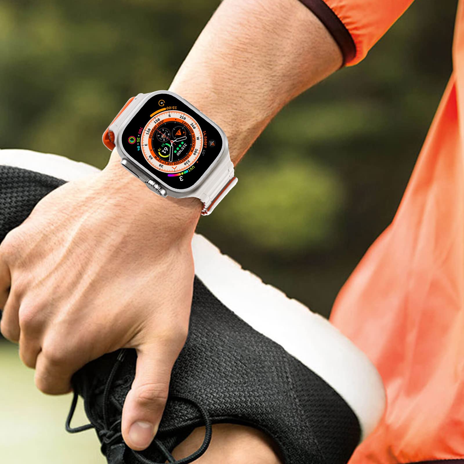 Premium Magnetic Silicone Sport Band for Apple Watch Series 9/8/7/6/5/4/3/SE/Ultra 2 - Compatible with 38mm/40mm/41mm/42mm/44mm/45mm/49mm - Adjustable Strong Strap for Men & Women - Perfect for Workouts, Running & Daily Wear