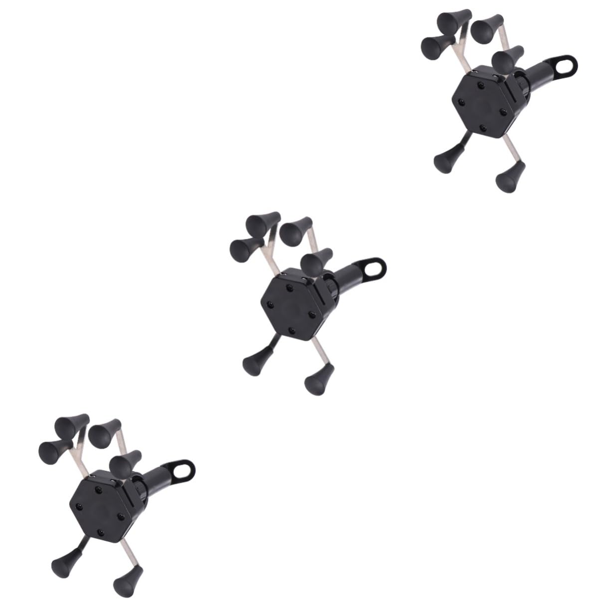 3-Pack Universal Motorcycle Phone Mount with USB Charger - Anti-Slip Hand Grip Phone Stand for Bikes, Cars & Desks - Perfect for Commuting, Road Trips & Hands-Free Charging