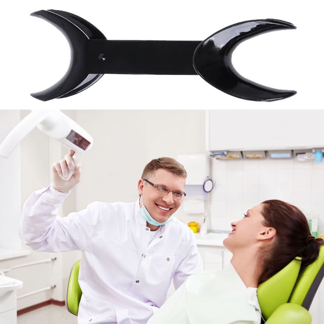 8 Pcs T-Shape Black Intraoral Cheek Lip Retractors - Double Head Dental Mouth Opener for Teeth Whitening, Orthodontic & Surgical Procedures - Perfect for Dentists, Hygienists & DIY Teeth Whitening at Home