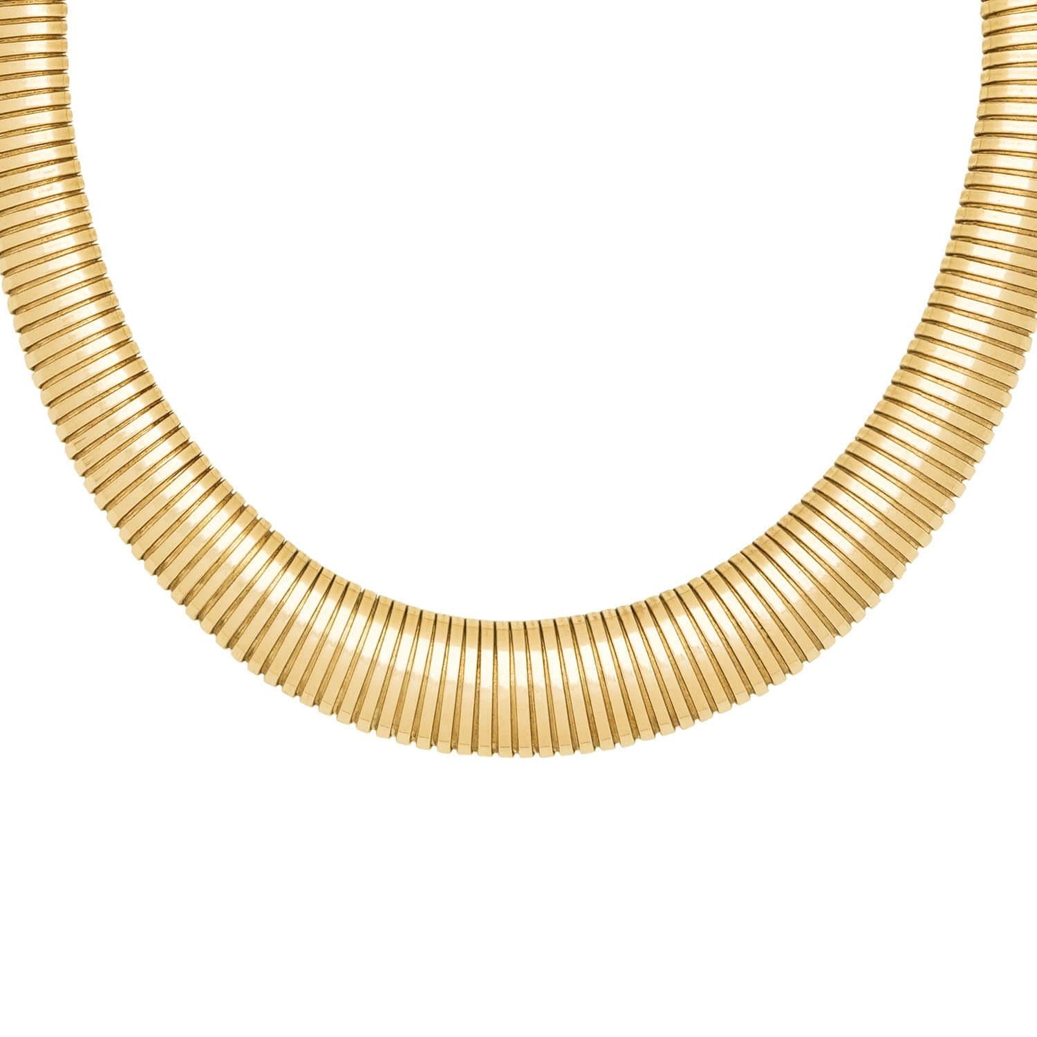 Vintage Italian 14K Gold Goose Neck Chain Necklace - Elegant Layering Piece for Women, Perfect Gift for Birthday, Anniversary & Valentine's Day