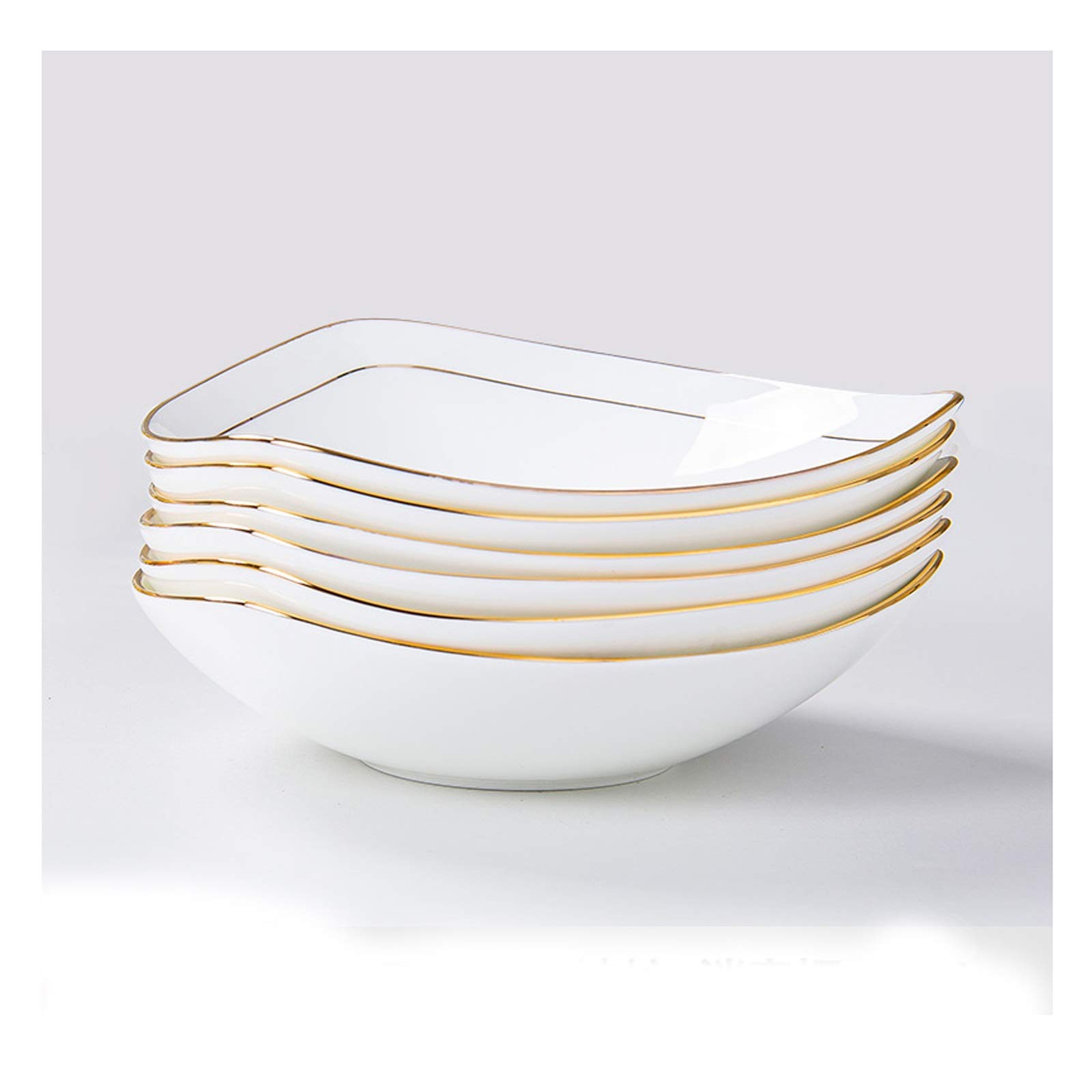 White Ceramic Dinner Plates with Gold Rim - Elegant Triangle Salad Pasta Fruit Serving Plates Set for Appetizers, Dinner Parties & Home Decor (Set of 4) - Perfect for Wedding, Restaurant & Everyday Dining Use