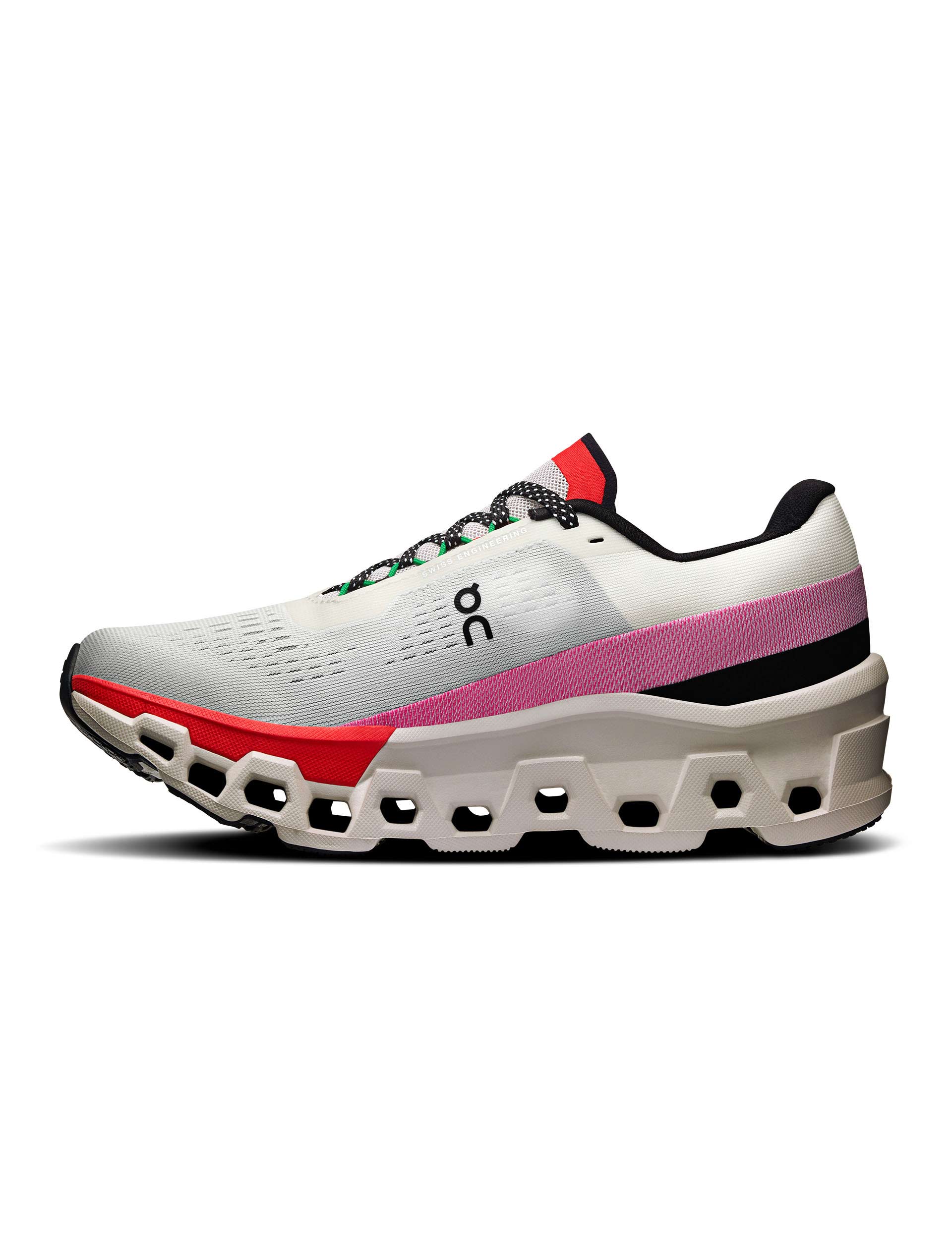 ASICS Cloudmonster 2 Running Shoes for Men & Women - Ivory/Red - Cushioned Comfort for Long-Distance Running & Marathon Training