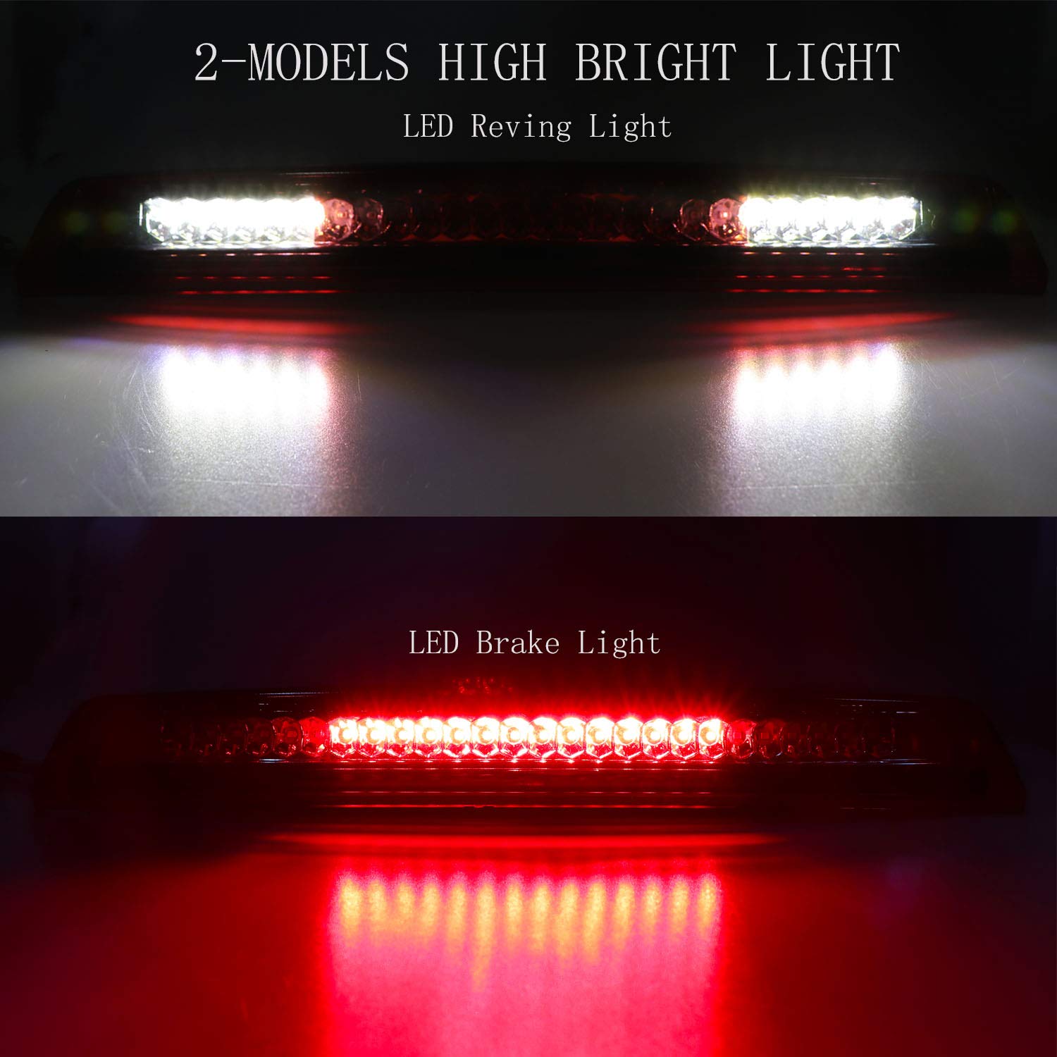 Red LED 3rd Brake Light for 2004-2015 Nissan Titan & 2005-2016 Frontier - High Mount Cargo Lamp with Red Lens - Perfect for Night Driving & Enhanced Vehicle Safety