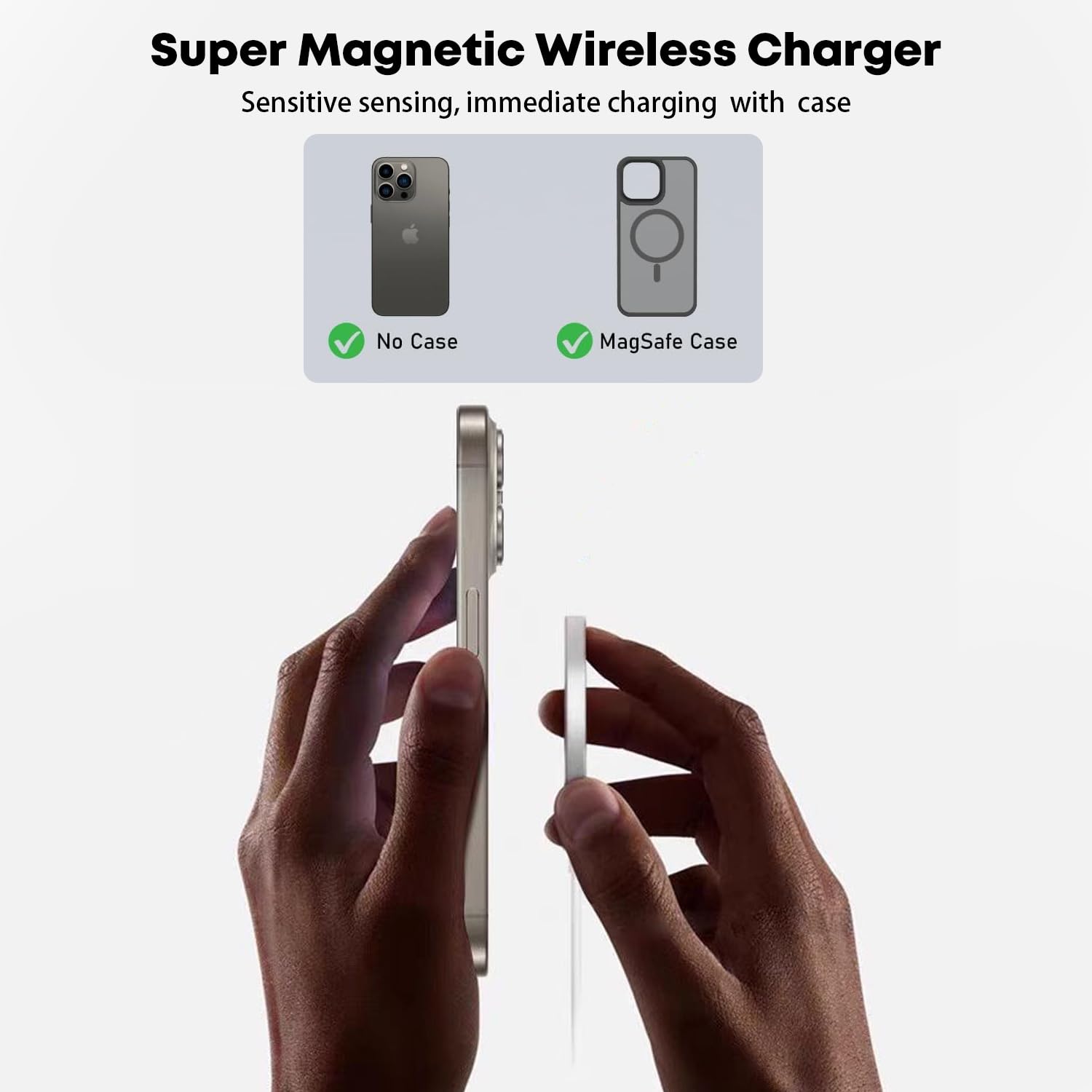 2-Pack Magnetic Wireless Charger with 20W USB-C Block - Fast MagSafe Charging Pad for iPhone 16/15/14/13/12 & AirPods Pro/3/2 | 6FT Cable | Perfect for Home, Office & Travel