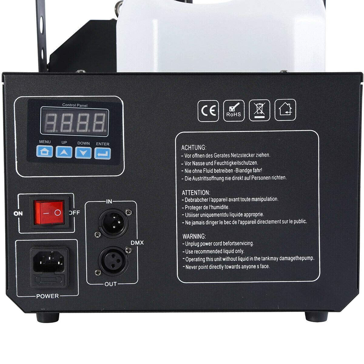 1500W Professional Stage Snow Maker Machine with DMX512 Control & RGB LED Lights - Remote Included for DJ Parties, Christmas Events, and Winter Themed Shows