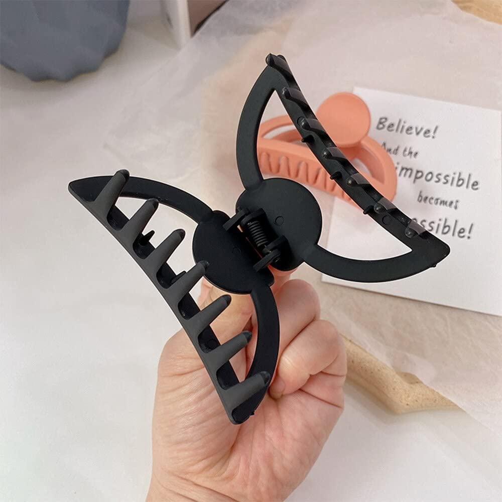 WUKAYA Non-Slip Matte Hair Claw Clips Set - 3.5 Inch Hair Clamps for Thick Hair, Women's Hair Styling Accessories (Pack of 6) - Perfect for Ponytails, Buns & Everyday Hairstyles