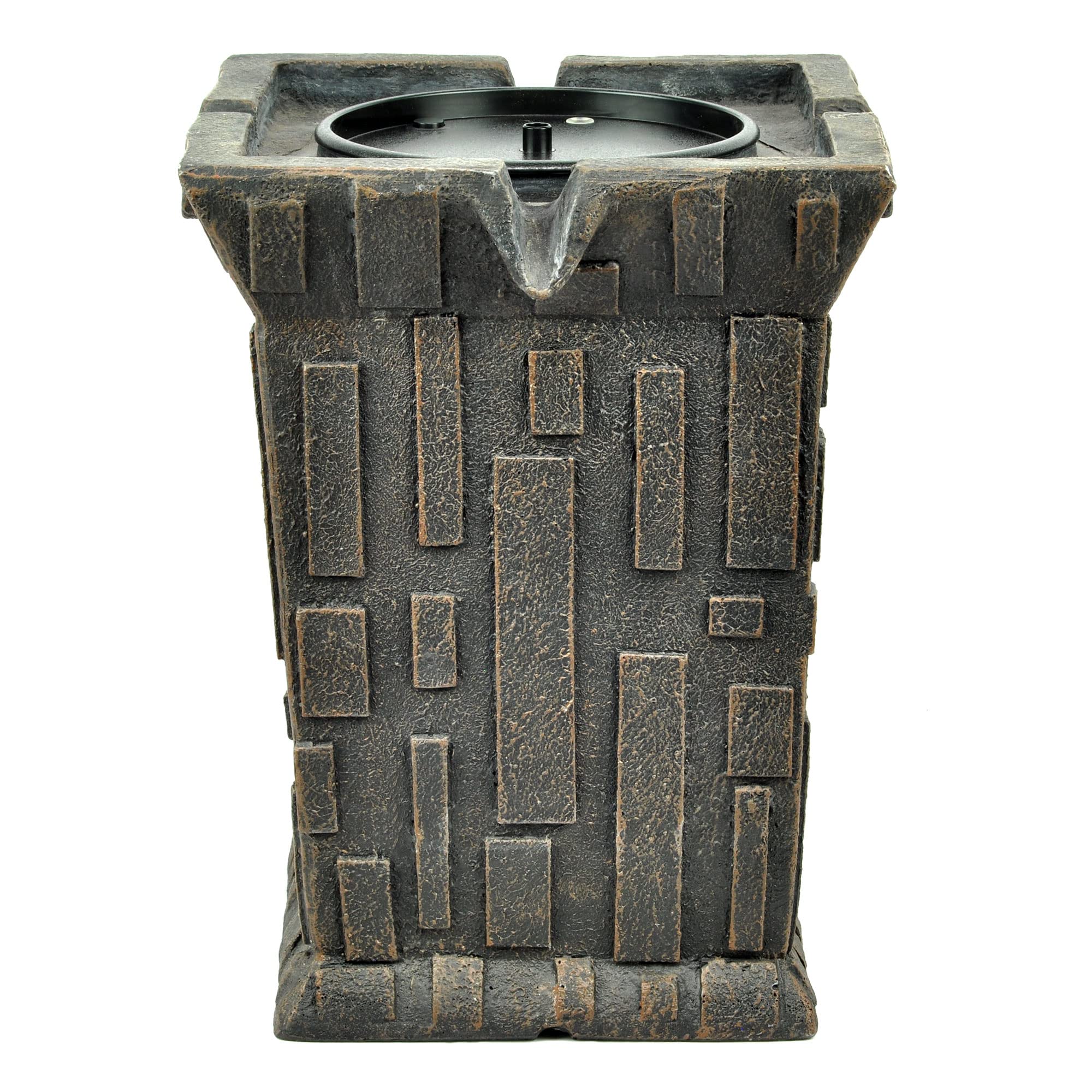 Bernini Fortezza Cordless Fountain Tower - Elegant Outdoor & Indoor Water Fountain with 3 Display Modes | Battery Powered Birdbath & Garden Decor for Patio, Yard, Deck | Perfect for Relaxation, Meditation & Bird Watching